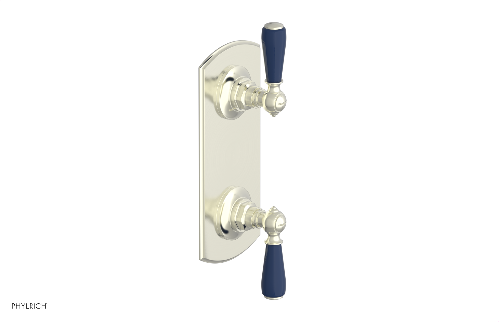 Jamestown Thermostatic Shower Valve with Volume Control & Diverter - Navy Blue Accents (Model 4-738) | Perfect for Modern Bathroom Renovations & Spa-Like Shower Experiences