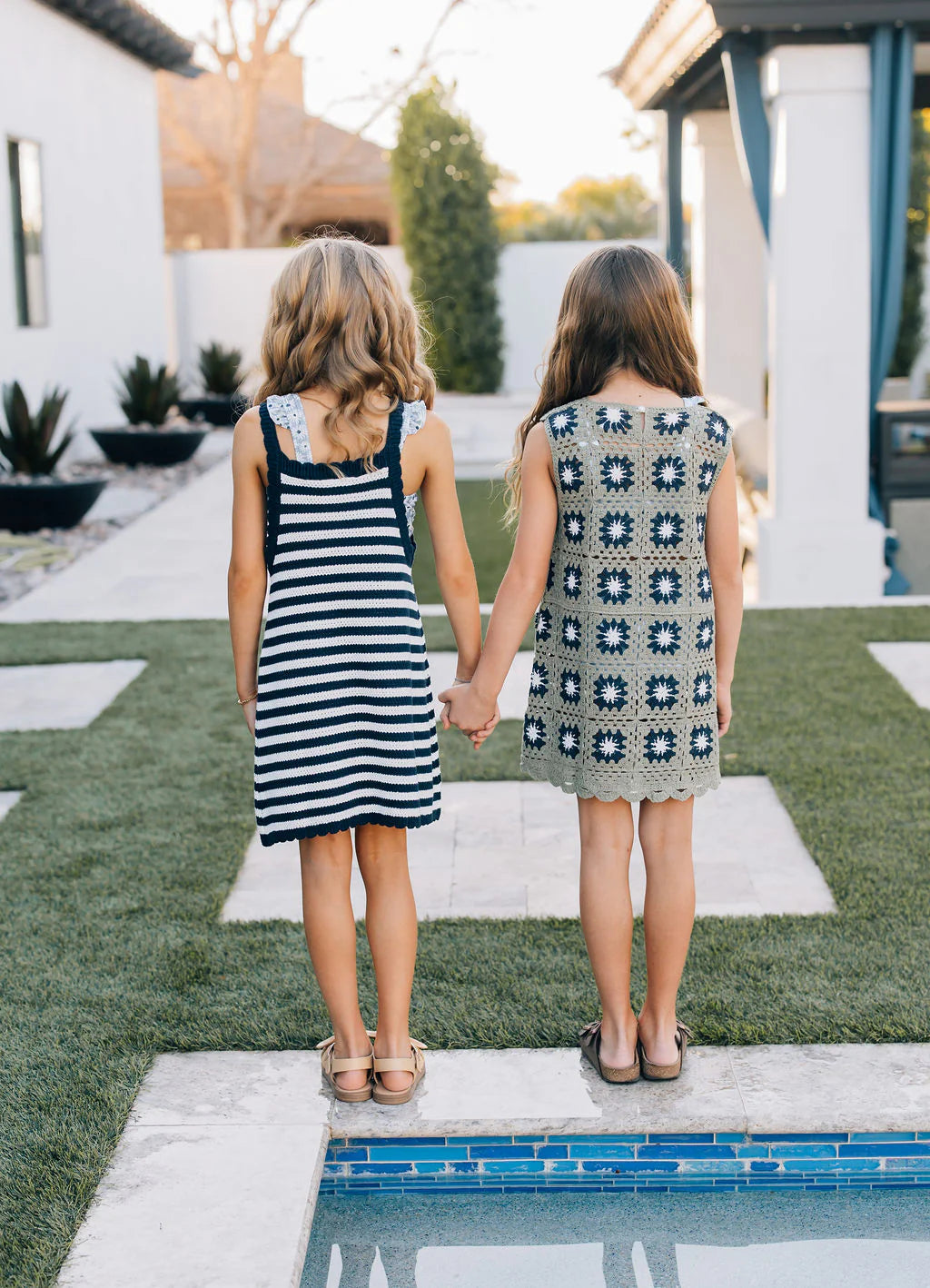 Navy Blue Striped Knit Tank Dress for Women - Casual Summer Beachwear, Vacation Outfit, and Boho Style Fashion