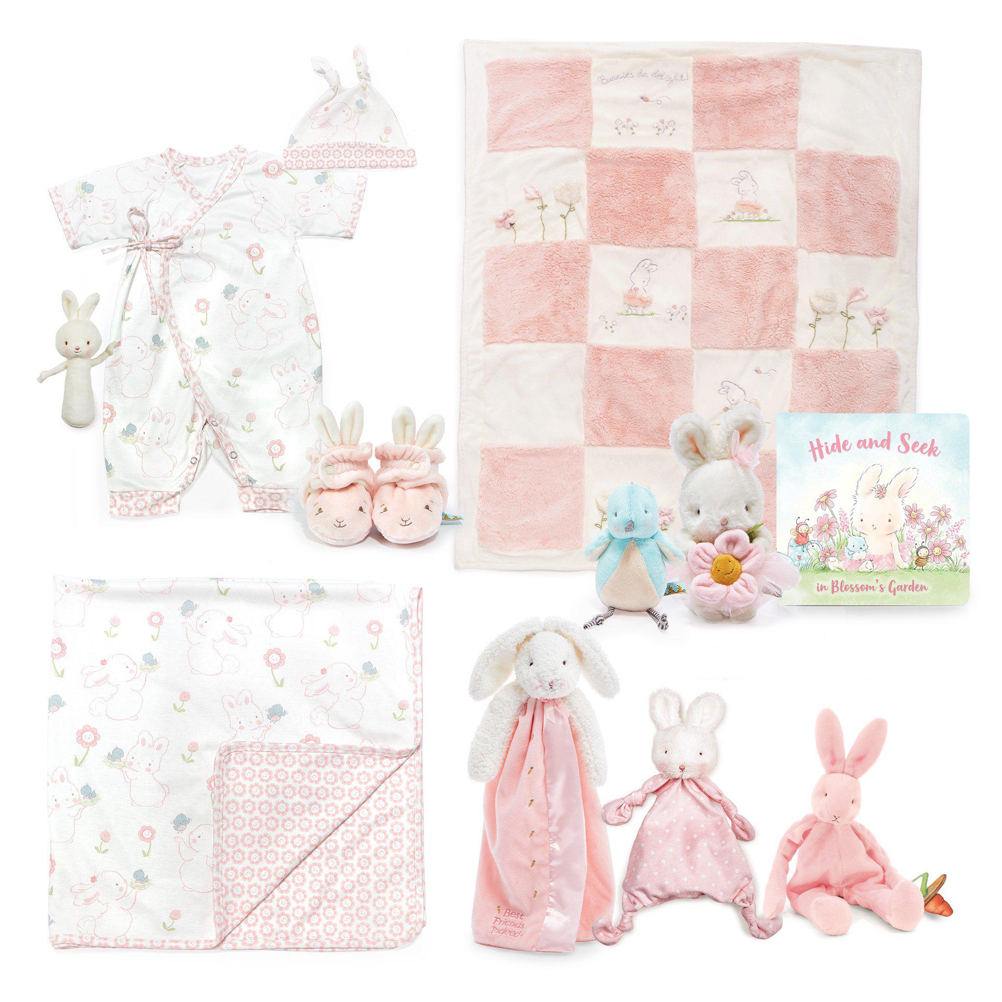 Sweet Blossom & Tweet Deluxe Baby Gift Set - Newborn Baby Shower Present, Cute Infant Clothing & Accessories for Girls & Boys - Perfect for Birthdays, Christenings & Special Occasions