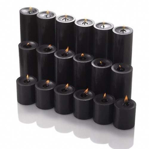 18-Piece Glass Eastland Square Vase Set with 18 Black Richland 3