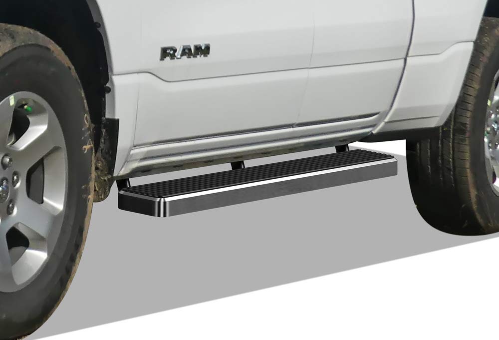 APS Premium 5-Inch 304 Stainless Steel Running Boards for Dodge Ram 1500 Quad Cab 2019-2025 | Heavy Duty Side Steps for Off-Road & Truck Access | Enhanced Vehicle Style & Protection