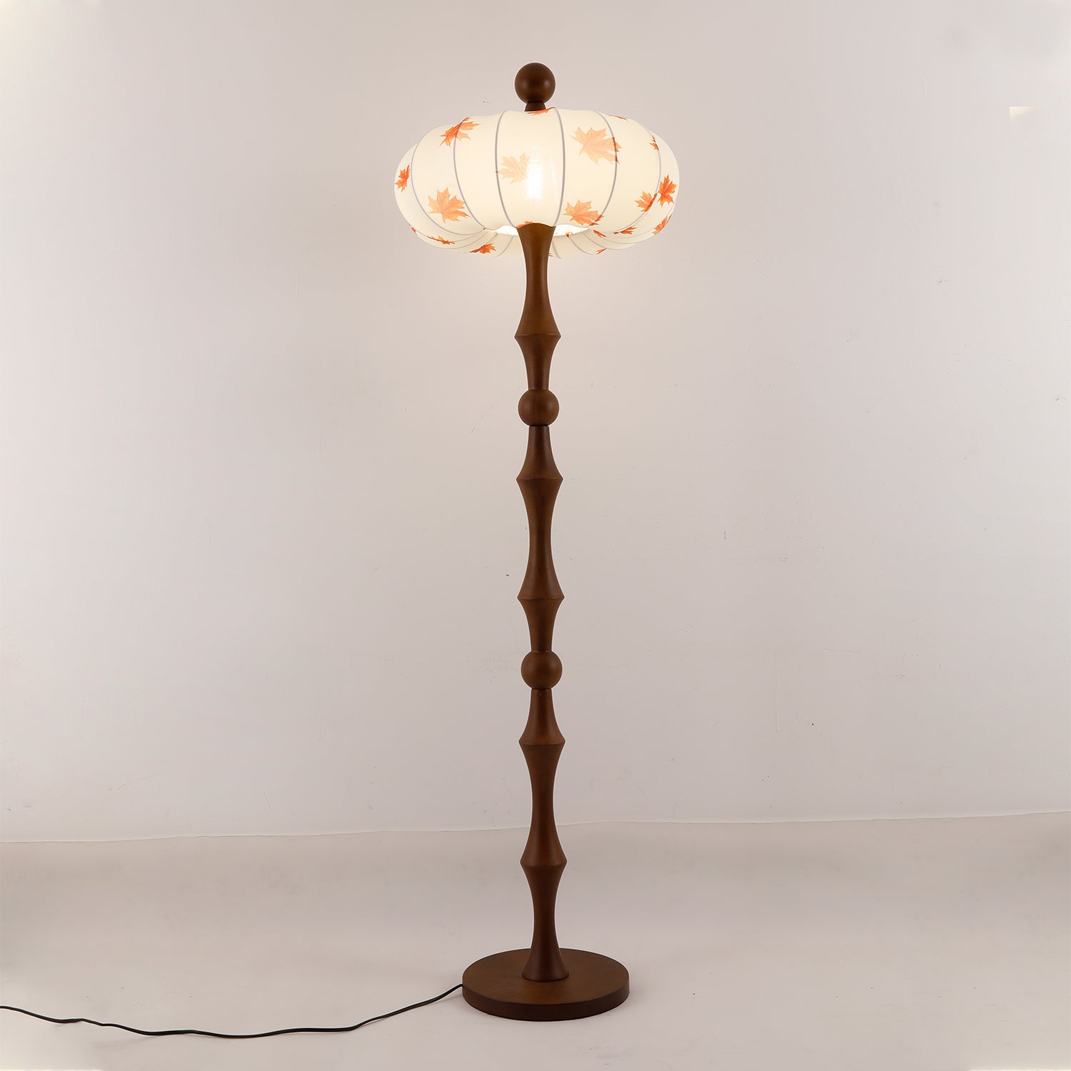 Milo Walnut Floor Lamp - Modern Wooden Standing Light for Living Room, Bedroom & Office - Adjustable Height & Warm LED Lighting for Cozy Ambience