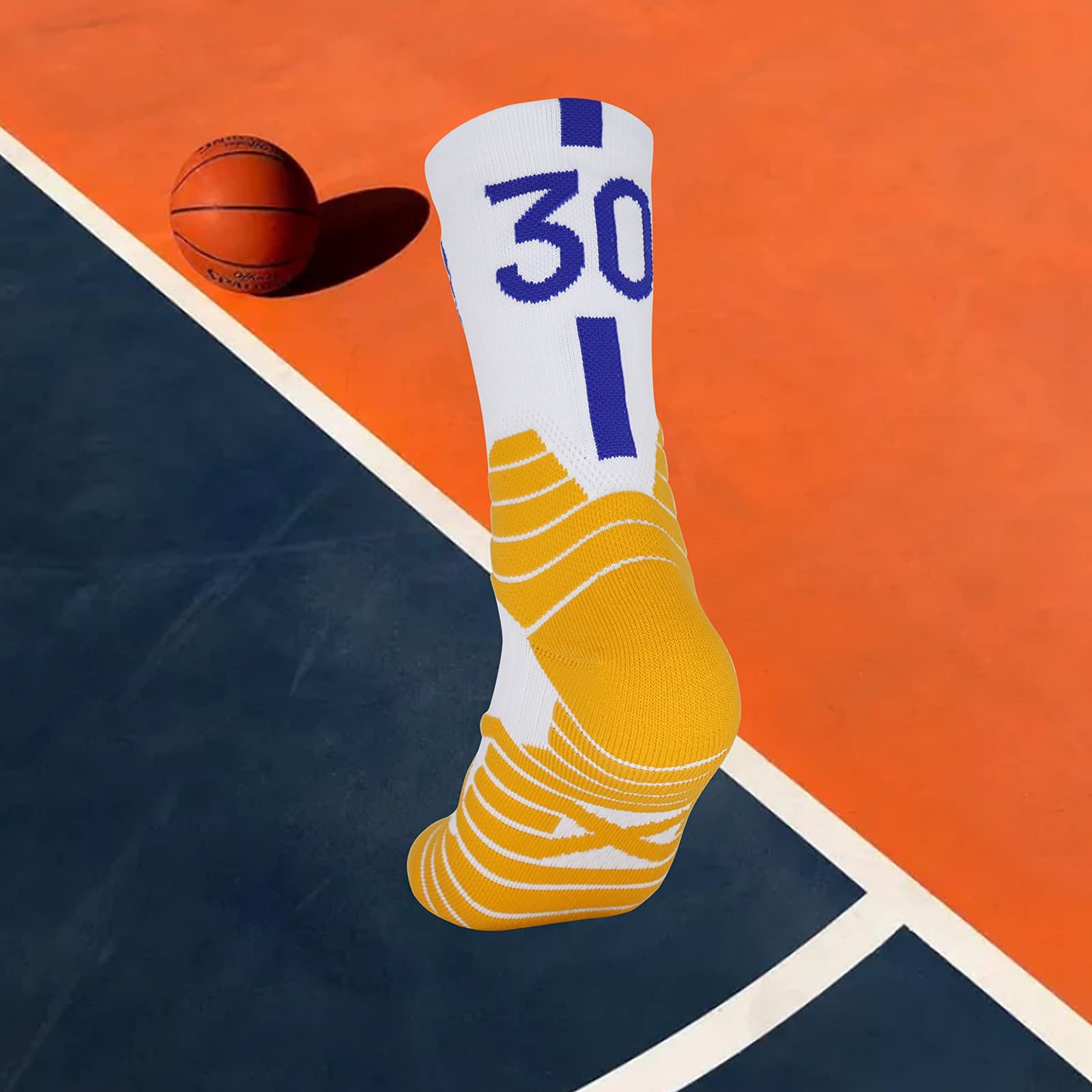 3 Pairs Basketball Socks for Men - Breathable Athletic Socks with 3D Ankle Support & Compression Cushion - Perfect for Sports, Running, Gym Workouts and Basketball Games