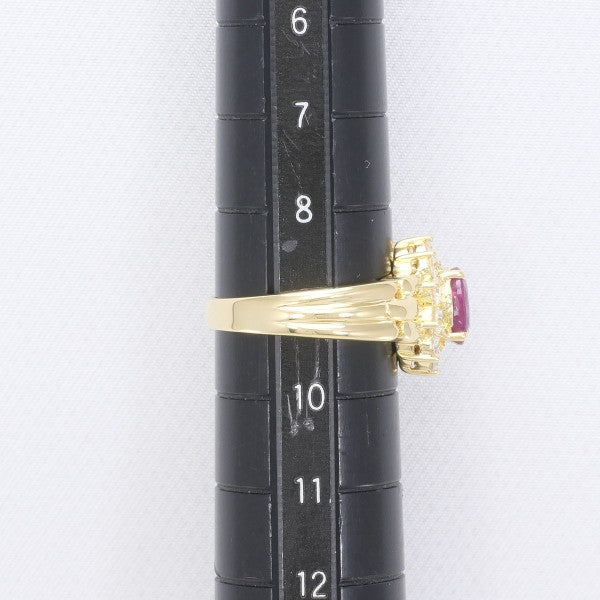 18K Yellow Gold Ruby and Diamond Ring for Women - Elegant Vintage Style Engagement, Wedding, Anniversary Gift - Perfect for Special Occasions and Evening Events