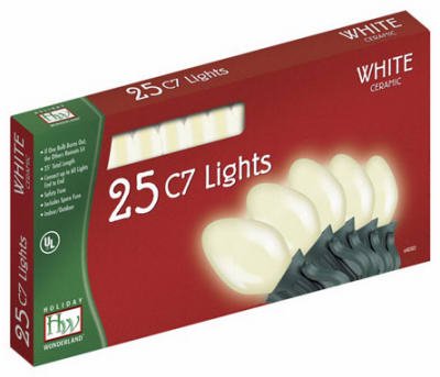 25-Piece White Ceramic Christmas Lights Set - Indoor & Outdoor Holiday Decorations for Tree, Home, and Party