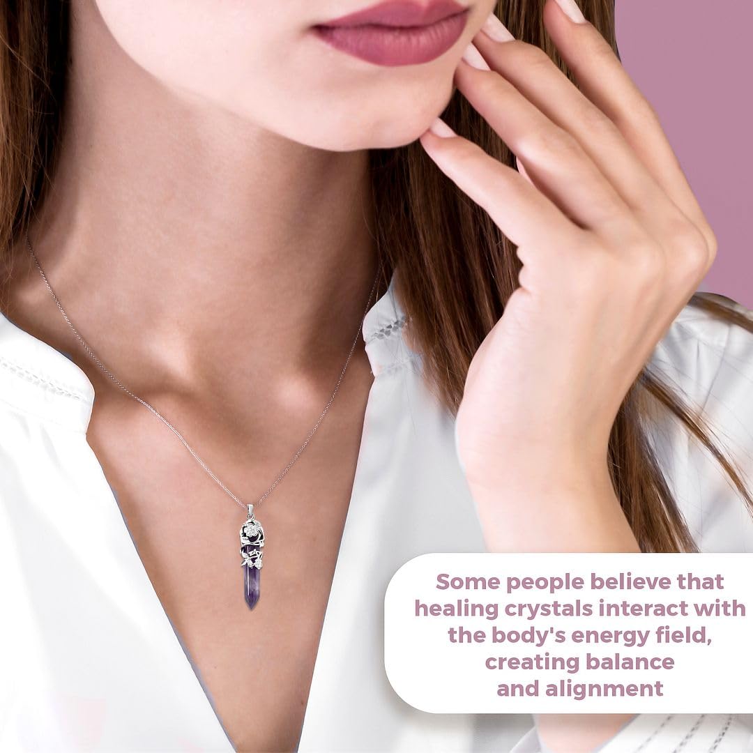 Real Natural Healing Crystal Necklaces for Women - 24