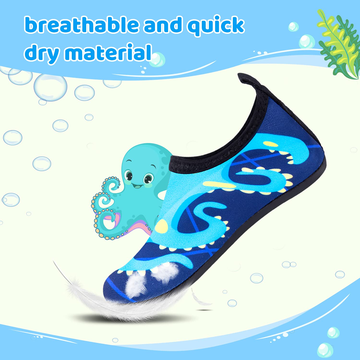 **Non-Slip Quick-Dry Kids Swim Water Shoes for Boys & Girls - Barefoot Aqua Socks for Beach, Pool & Outdoor Sports - Toddler Water Shoes for Swimming, Surfing & Play**