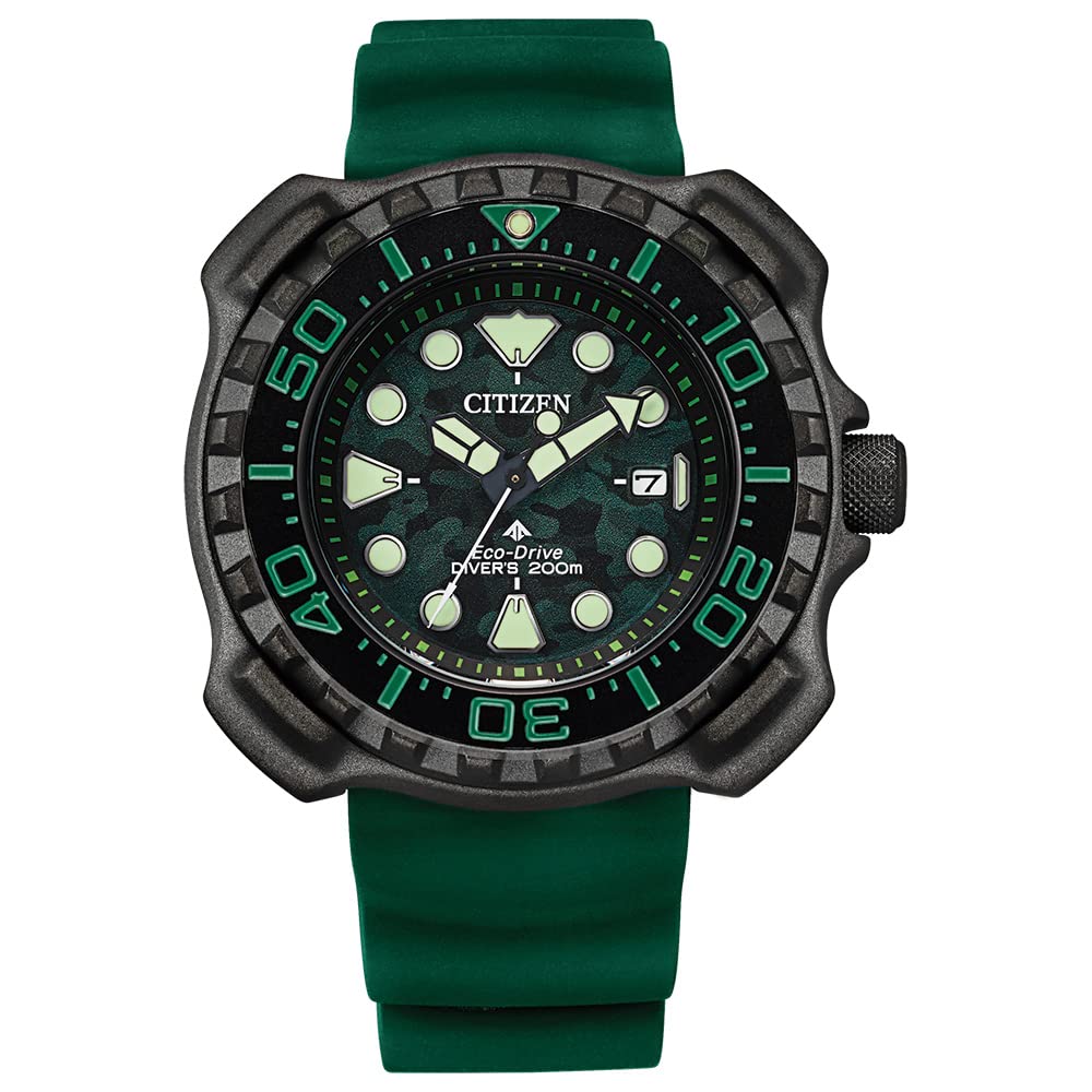 **Citizen Men's Promaster Dive Watch - Eco-Drive Solar Powered, Super Titanium™, ISO Certified, Luminous Hands & Markers, Green Polyurethane Strap - Perfect for Scuba Diving, Water Sports & Outdoor Adventures**