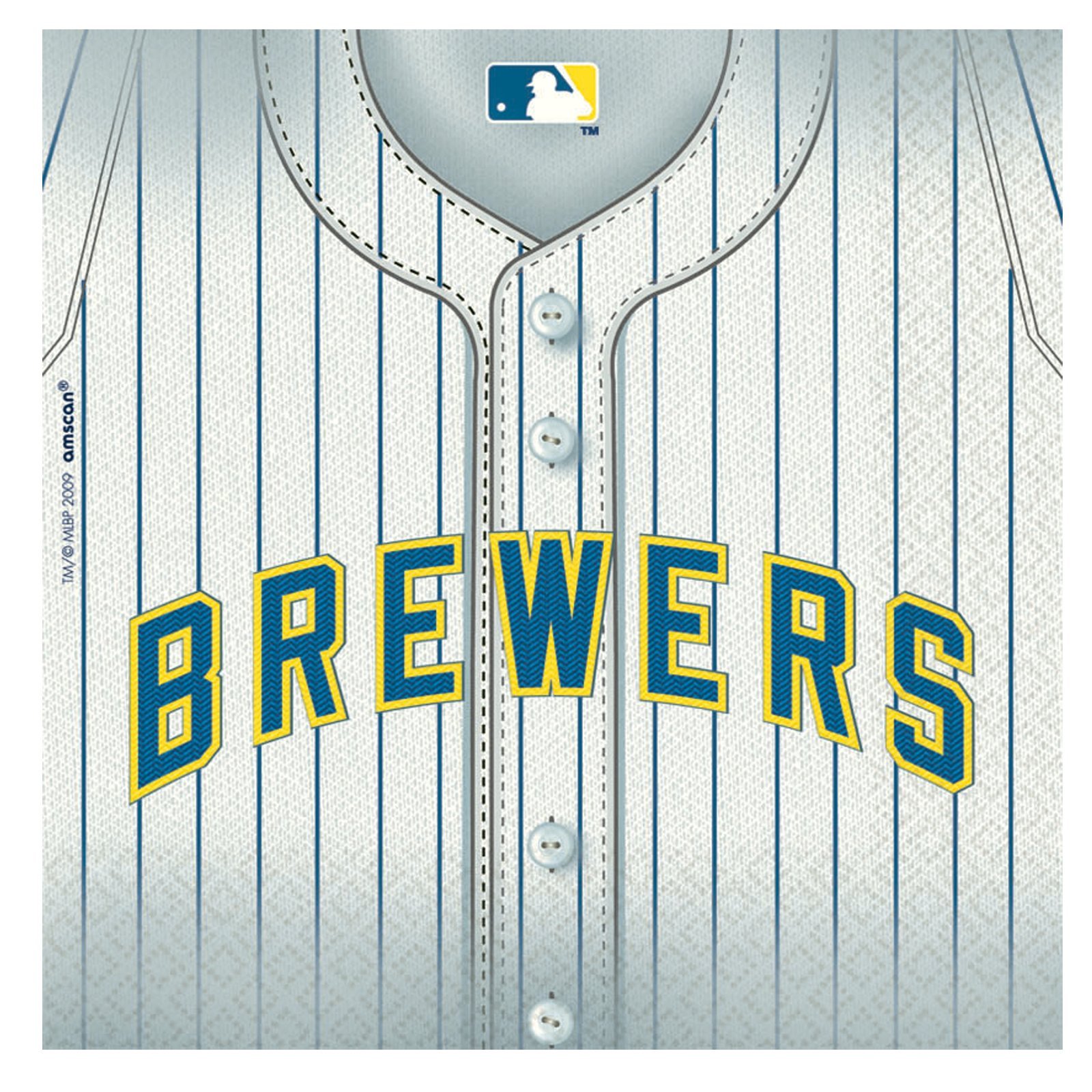Milwaukee Brewers Baseball Themed Lunch Napkins - 50 Count Disposable Party Napkins for Game Day, BBQs, Picnics & Sports Events