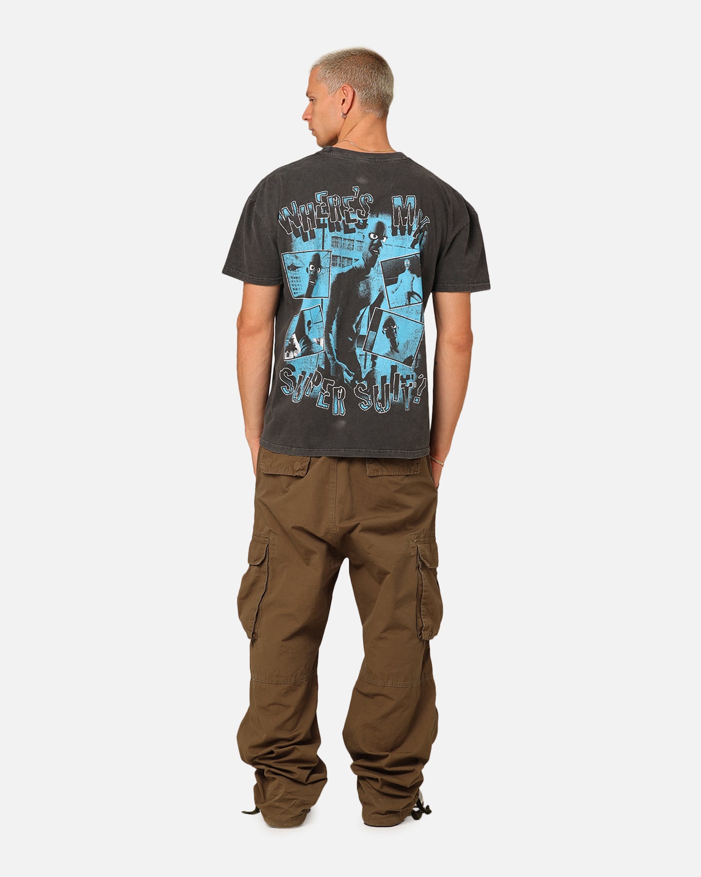 Pixar Frozone Heavyweight T-Shirt for Men - Black Wash Vintage Style | Perfect for Cosplay, Movie Nights & Superhero Fans