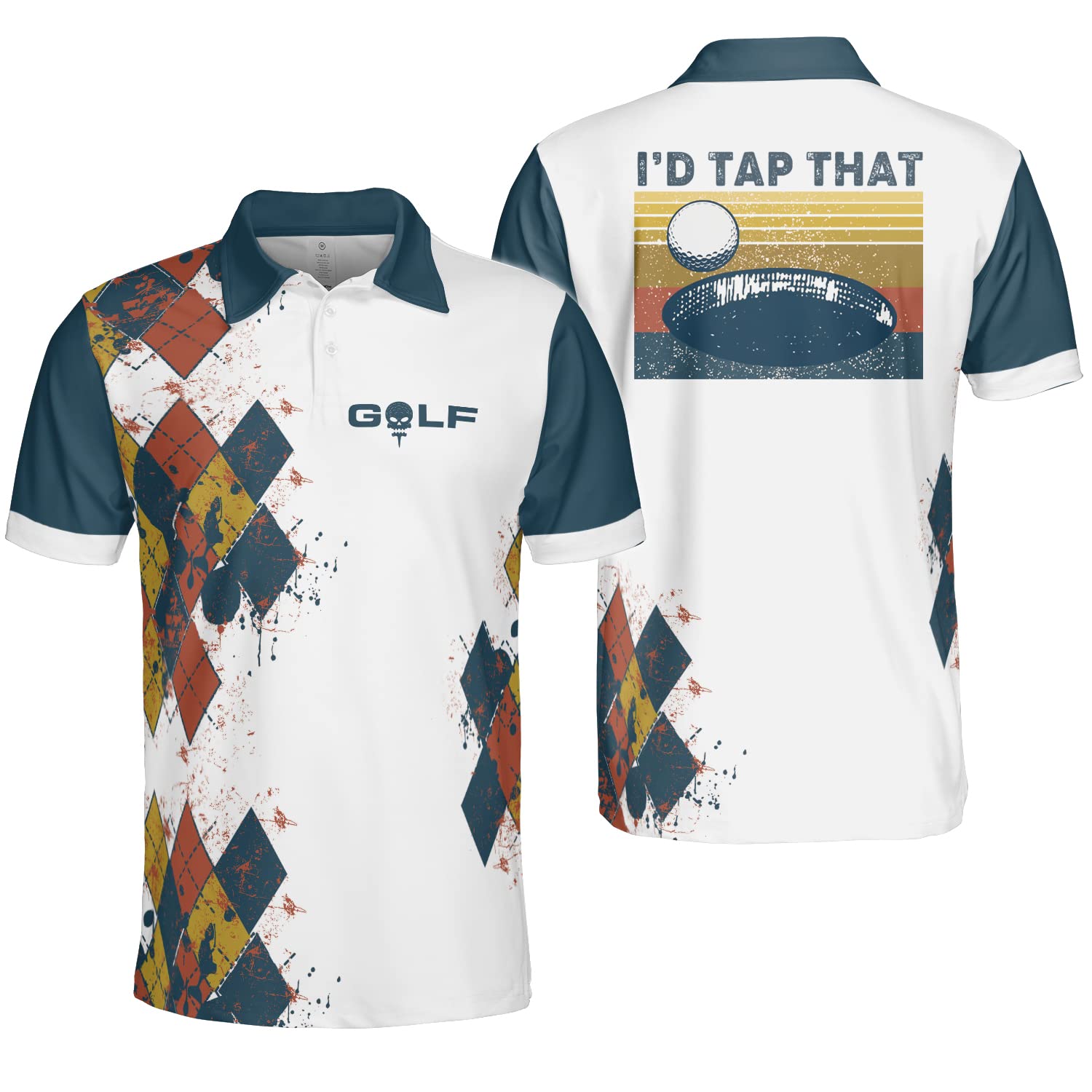 Funny Golf Polo Shirts for Men - Classic Pattern Crazy Golf Polos, Wild Gifts & Dry Fit Performance Shirts - Perfect for Golf Outings, Casual Wear & Funny Gift Ideas