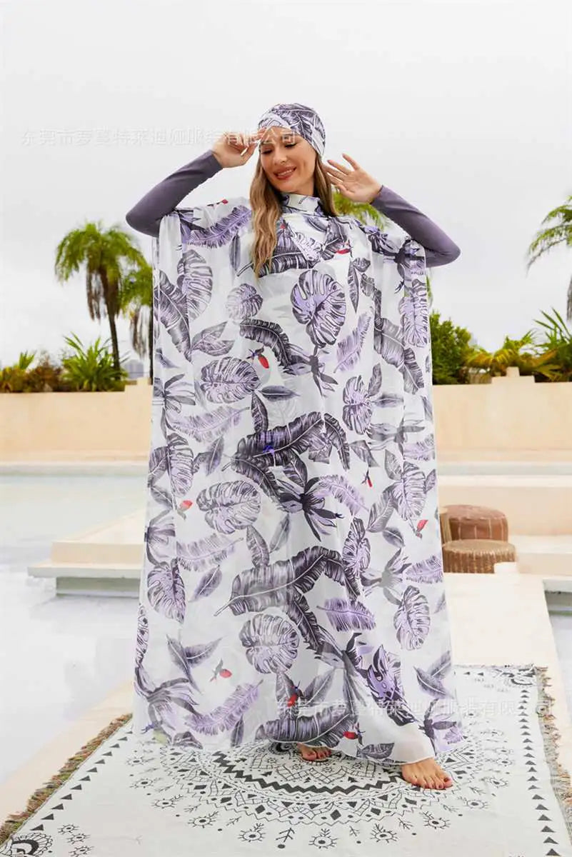 4-Piece Full Coverage Halal Burkini Swimwear Set - Modest Islamic Beachwear for Women, Swimming, Surfing & Sun Protection