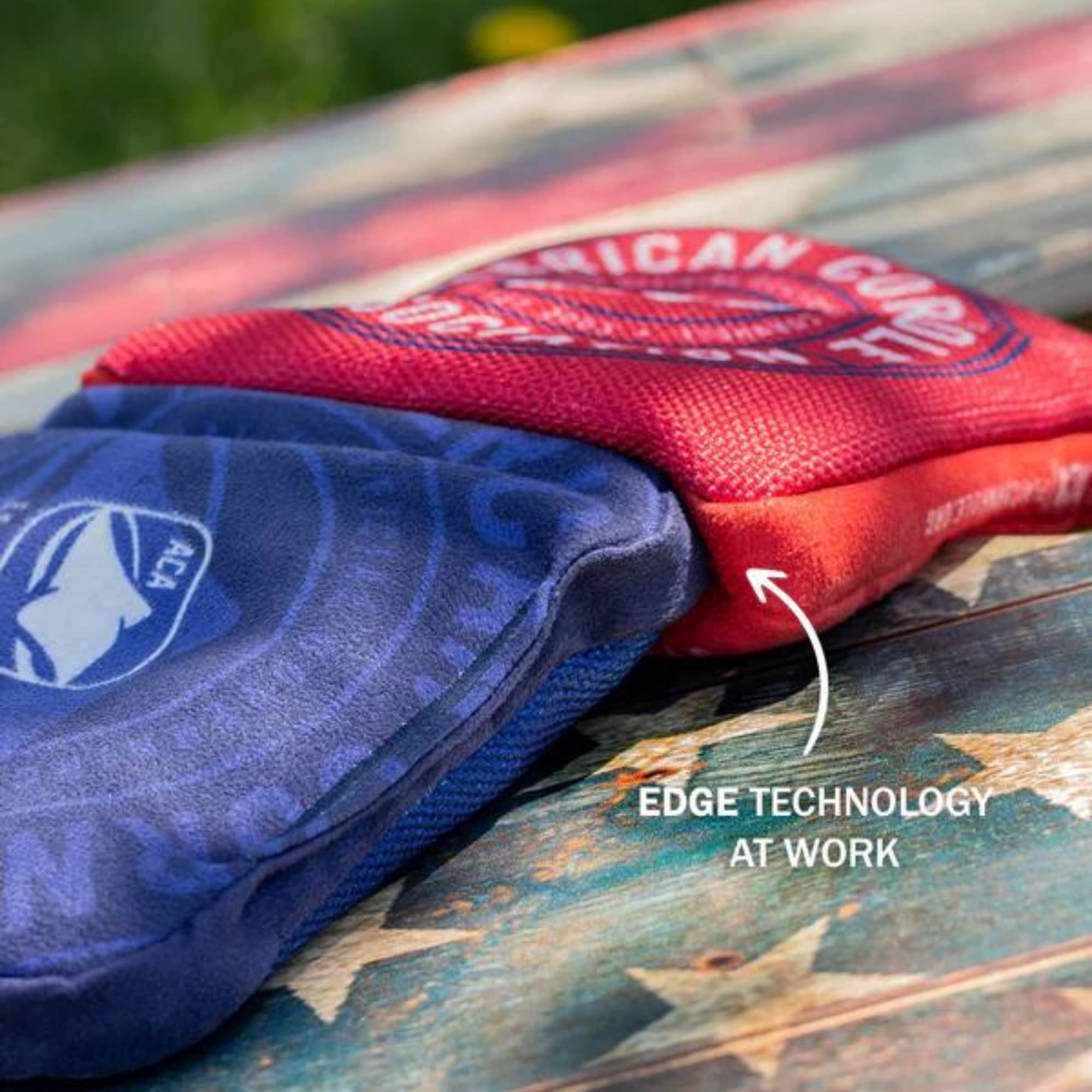 ACA Synergy Edge Professional Cornhole Bags - Dual Sided 6x6 Retro Sasquatch Design - Premium Bean Bags for Backyard Games, Tailgating & Outdoor Parties