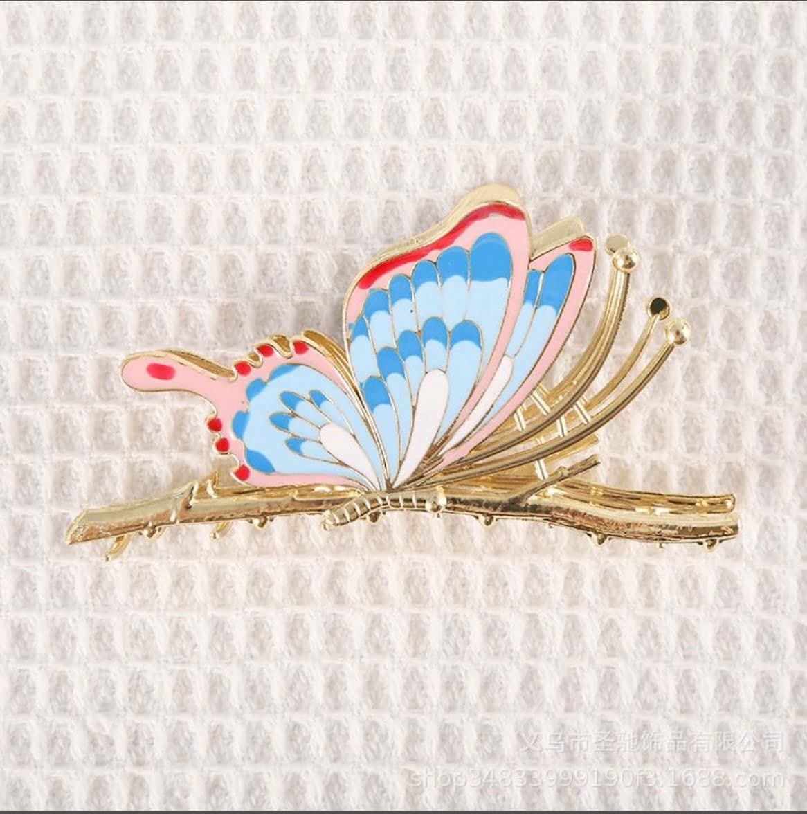 Radhya Accessories Golden Green Dragonfly Metal Claw Clip for Women & Girls - Perfect Hair Accessory for Parties, Weddings, and Everyday Style