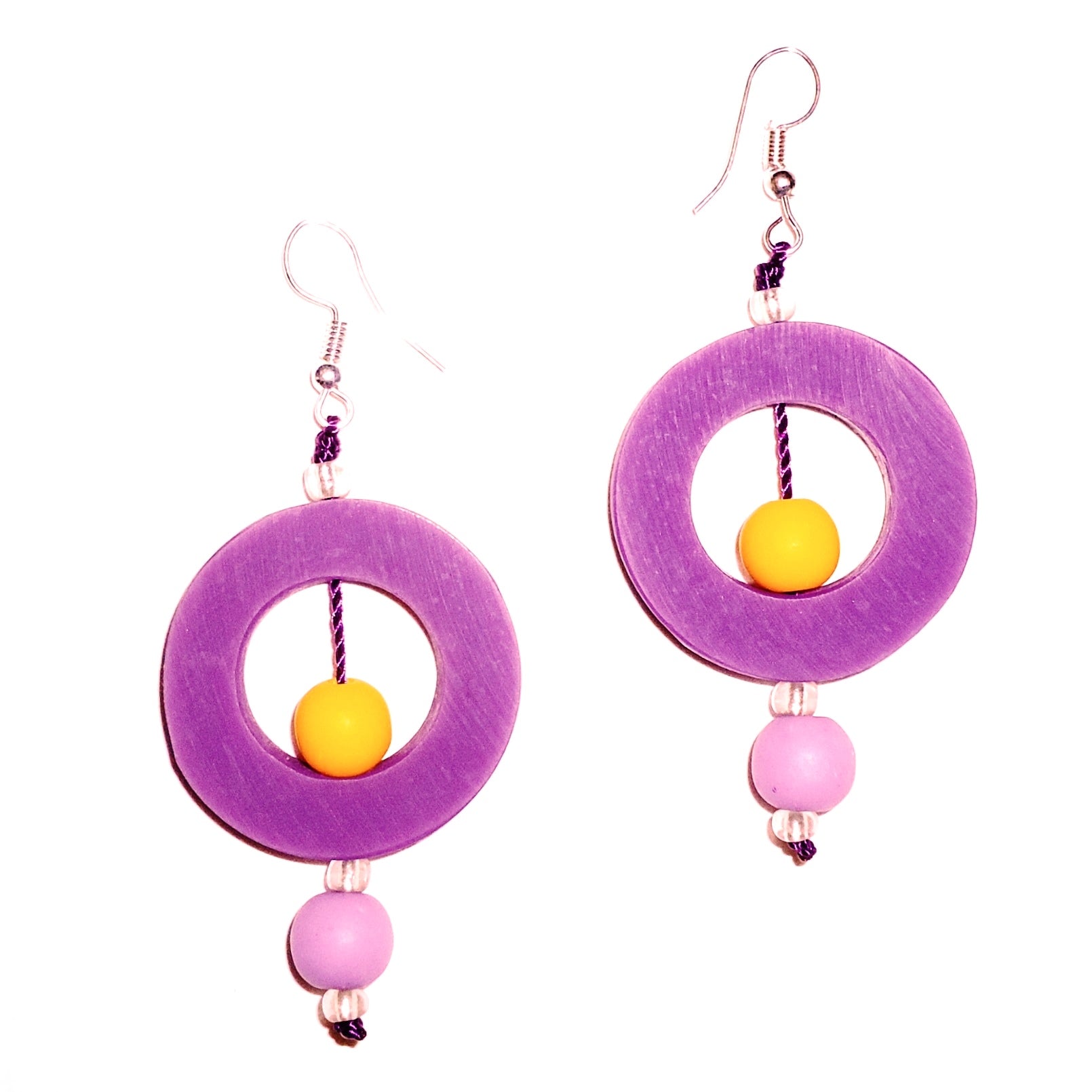 Elegant Purple Circle Resin Earrings for Women - Stylish Boho Jewelry for Parties, Weddings & Everyday Wear