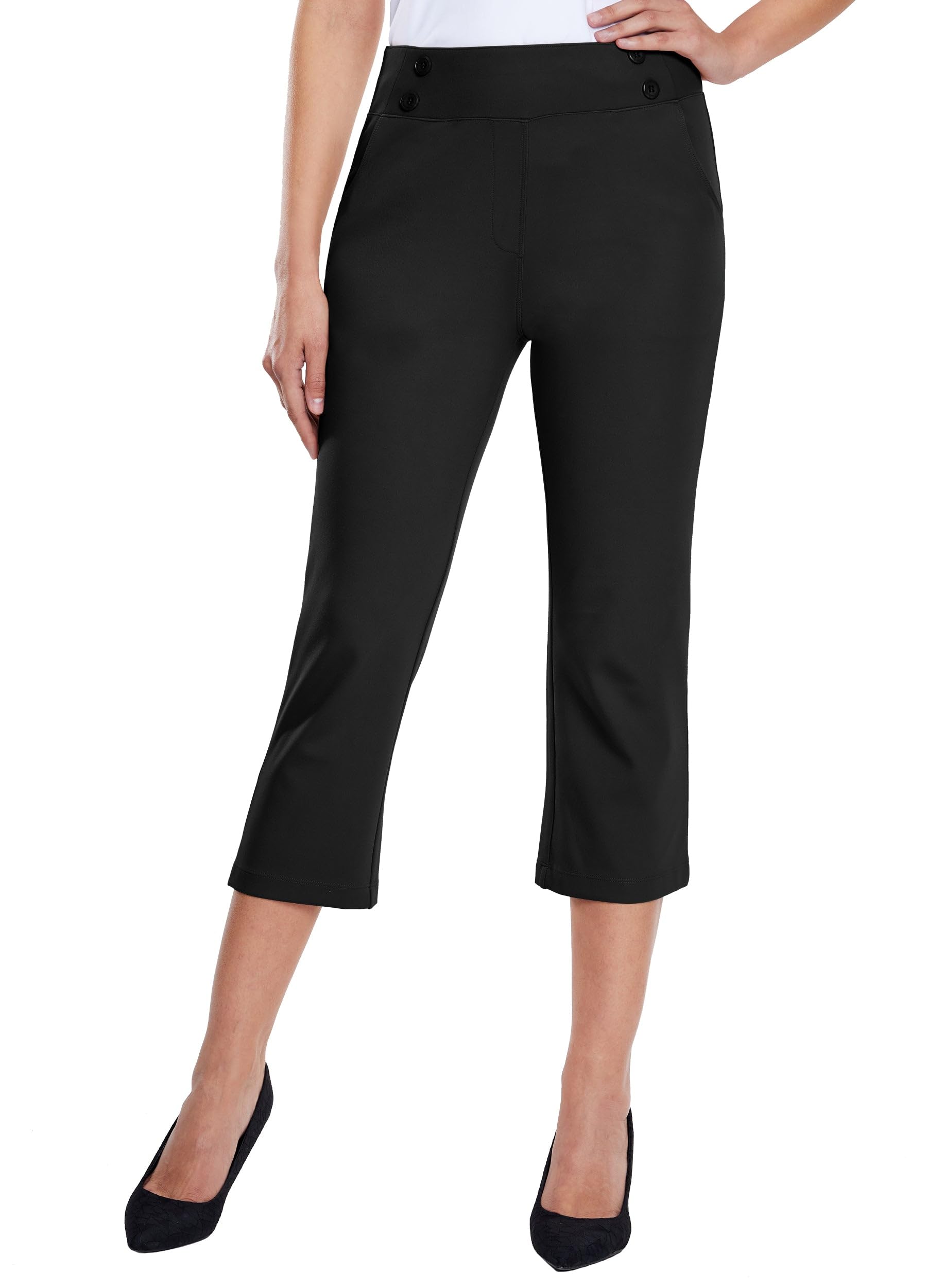 Willit Women's Capri Pants - Stretchy Yoga Pants for Work & Casual Wear - 21