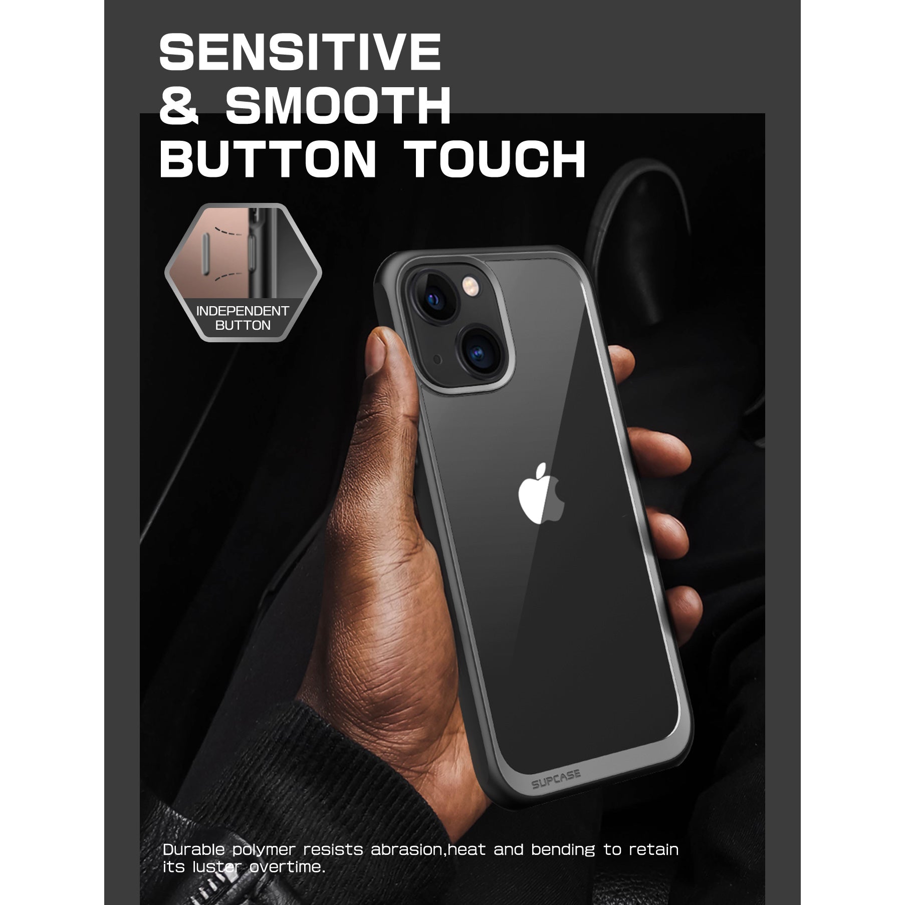 iPhone 14 Case 6.1 Inch - Unicorn Beetle Slim Clear Protective Cover with Black Frame | Shockproof & Scratch Resistant for Everyday Use, Work & Travel