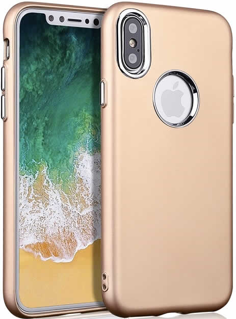 Apple iPhone X Shockproof TPU Rubber Case - Gold | Slim Fit, Anti-Scratch Protection for iPhone X (2017 Model) | Perfect for Daily Use, Outdoor Activities & Travel