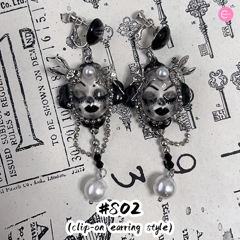 Gothic Doll Stud Earrings for Women - 23 Unique Designs for Punk, Halloween & Cosplay - Perfect for Parties, Costumes & Alternative Fashion