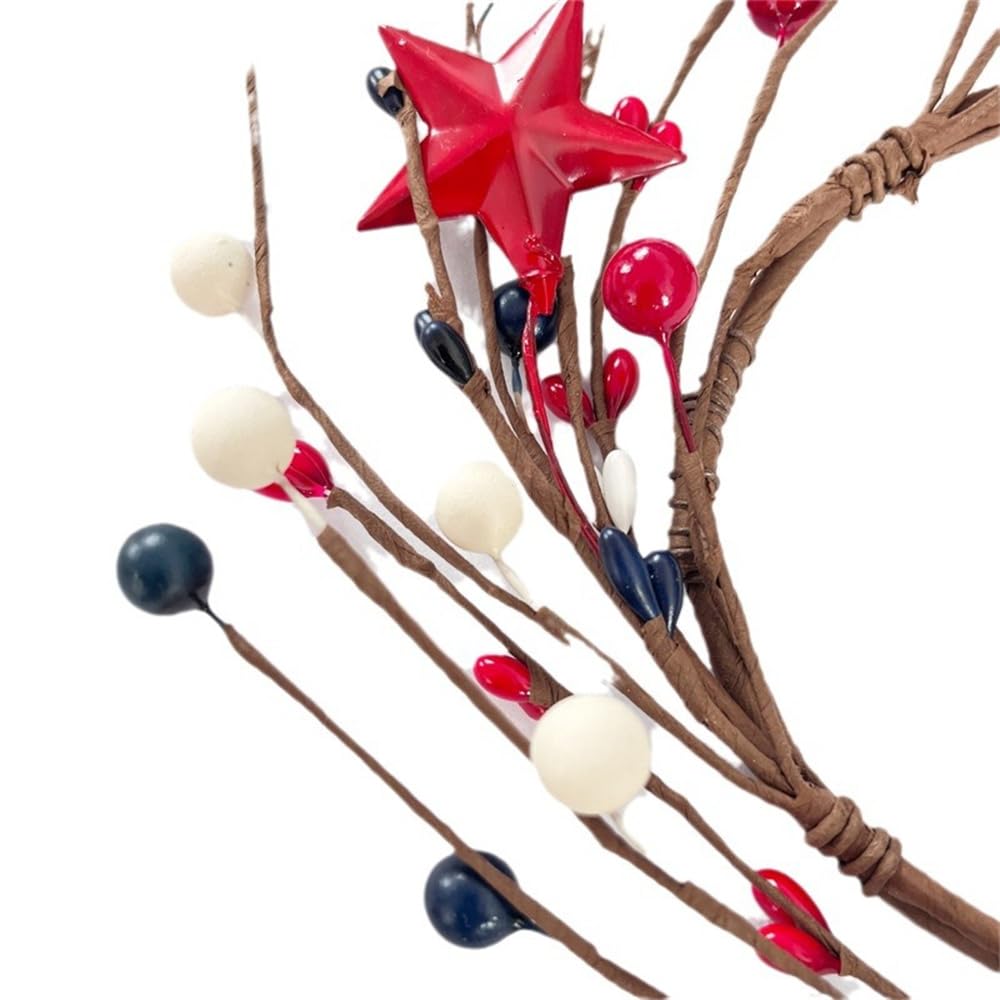 2 Pack Patriotic Candle Rings Wreaths - Red White & Blue Mixed Berries Decor for 4th of July, Summer, Christmas - 9 Inch Artificial Candle Holders for Home, Kitchen, Table Centerpiece Decorations (Blue, 2 Pieces) - Perfect for Independence Day Parties, Thanksgiving, Holiday Tablescapes & Seasonal Home Decor