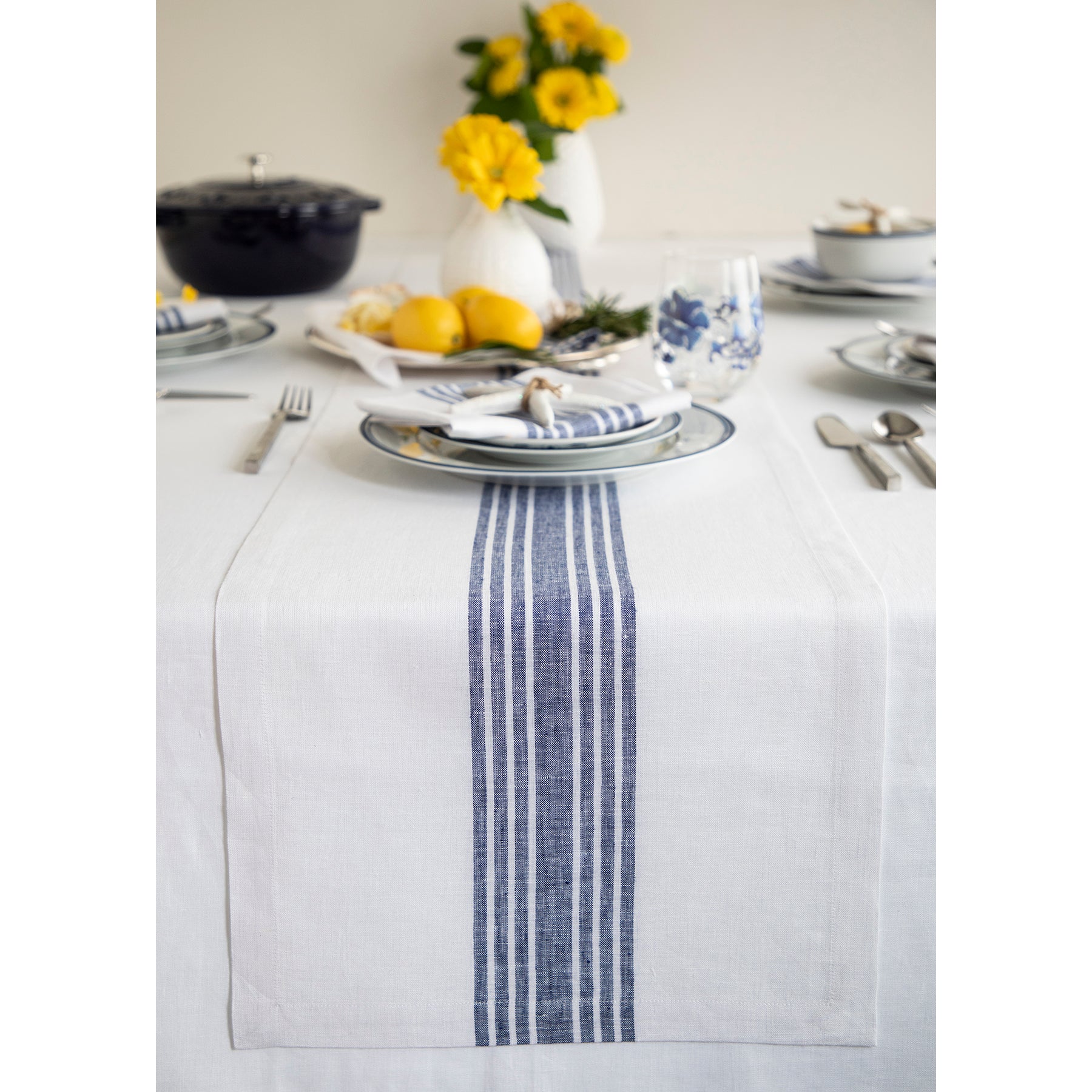 Rustic Farmhouse Table Runner - Cotton Linen Blend for Dining Room Decor - Perfect for Thanksgiving, Christmas & Everyday Use