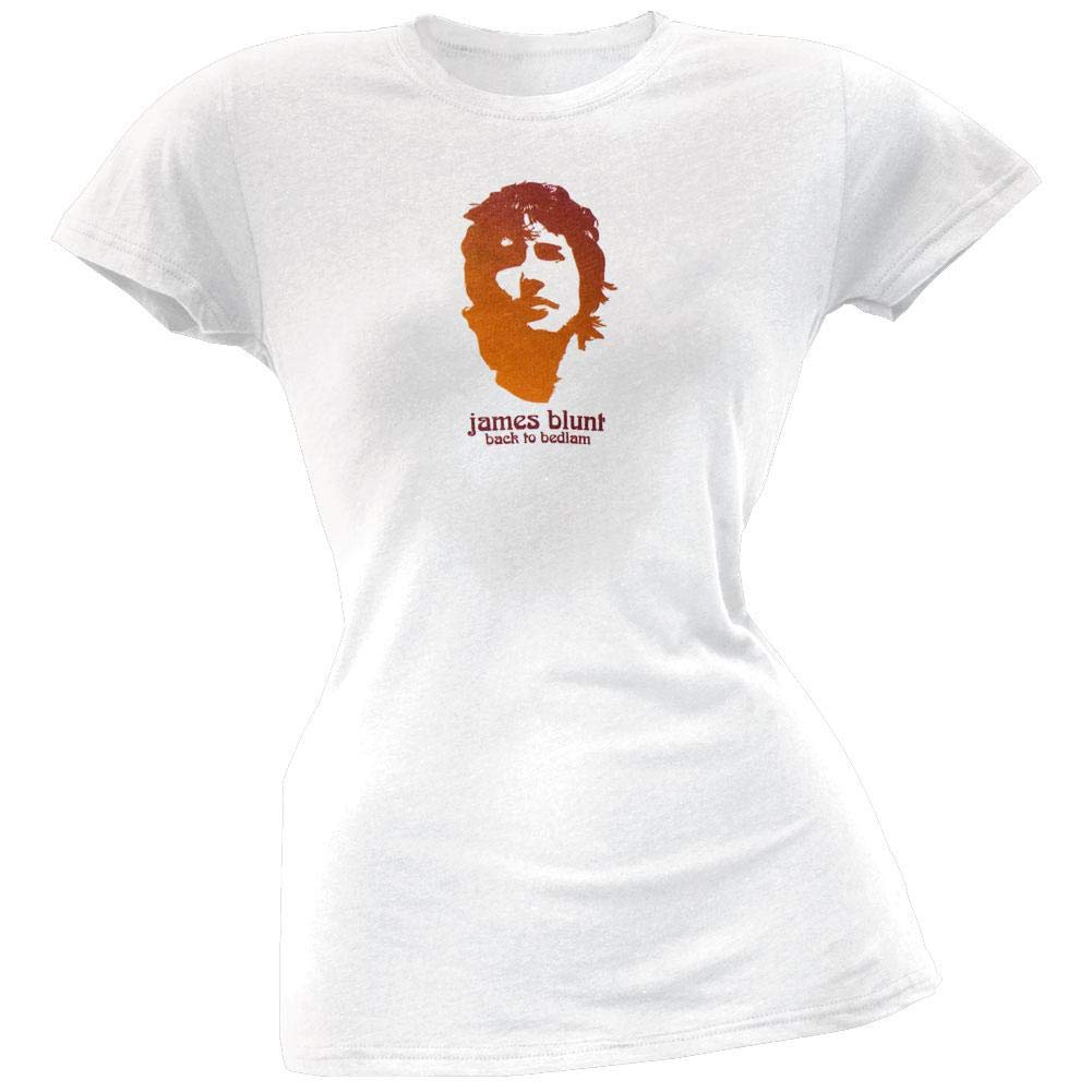 James Blunt Women's Red Graphic Face Print T-Shirt - White Cotton Tee for Concerts, Casual Wear & Fan Gifts
