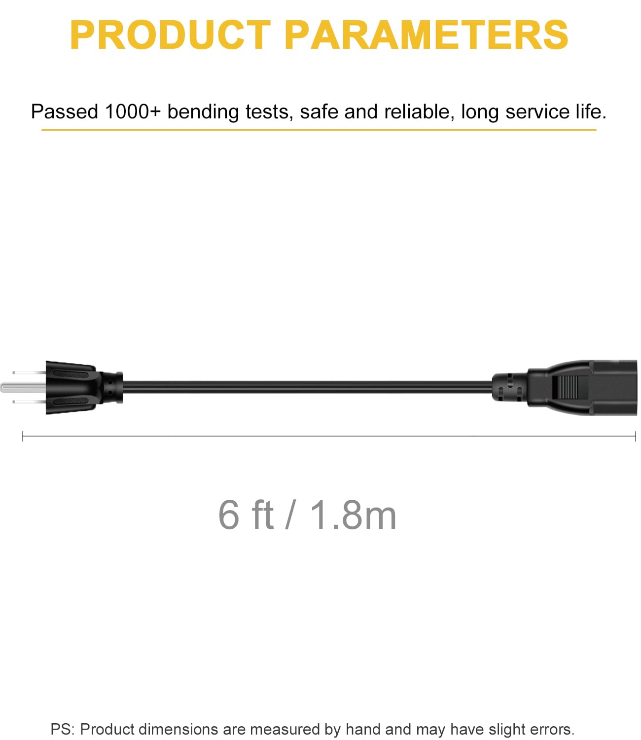 3 Prong AC Power Cord Replacement for Instant Pot, Electric Pressure Cooker, Rice Cooker & Kitchen Appliances - Universal Power Supply Cable for Home Cooking & Small Appliances