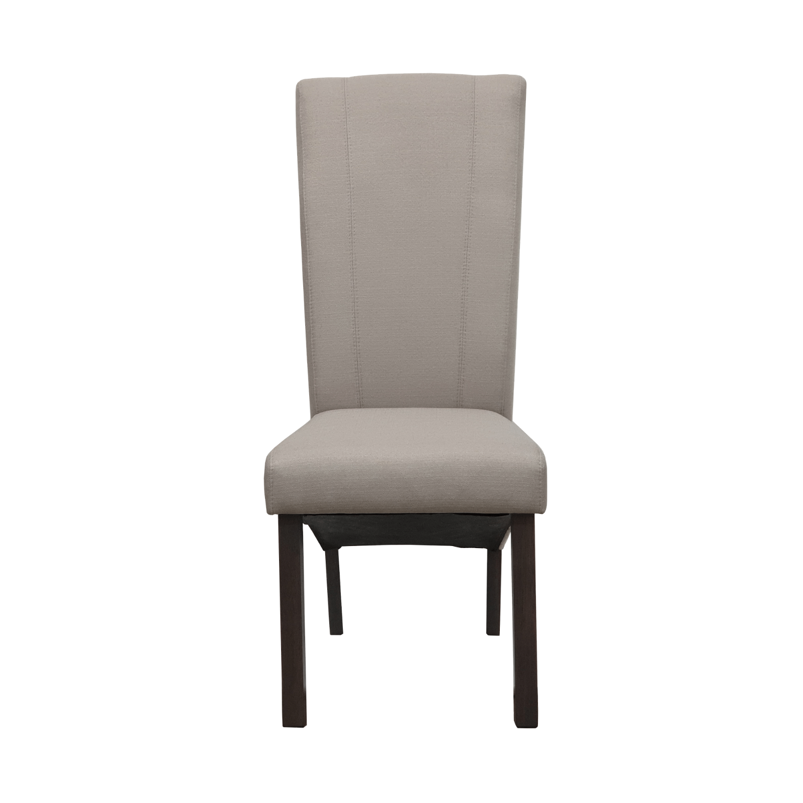 Chrome Fabric Dining Chairs with Rubberwood Legs - Textured Dry Grey Oak Finish (Set of 2) - Perfect for Modern Kitchens, Dining Rooms & Small Spaces