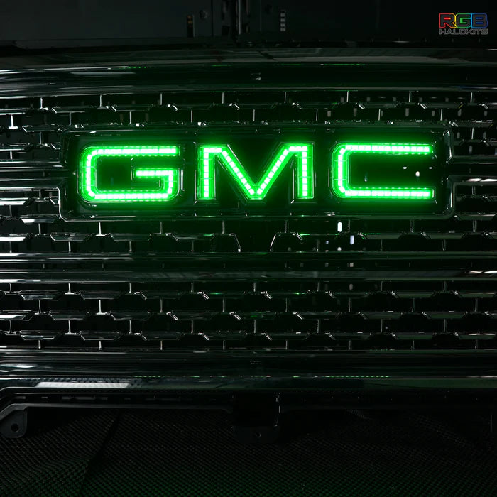 GMC LED Emblem - Multicolor Light Up Badge for Trucks & SUVs (1999-2024 Models) - Perfect for Night Driving & Custom Car Styling