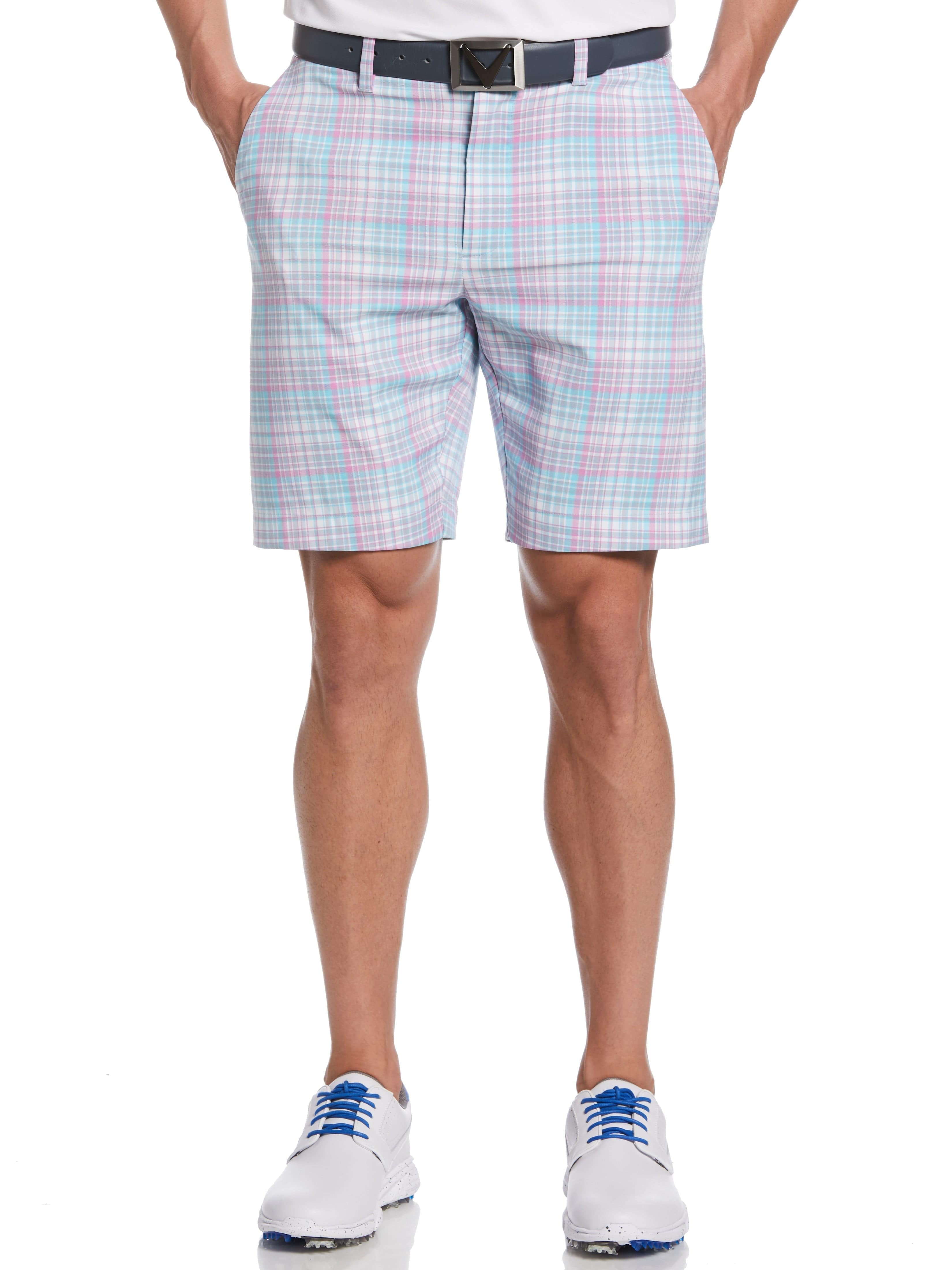 Men's Comfortable Plaid Ergo Shorts - Breathable & Stretchable for Outdoor Activities, Hiking, and Casual Wear