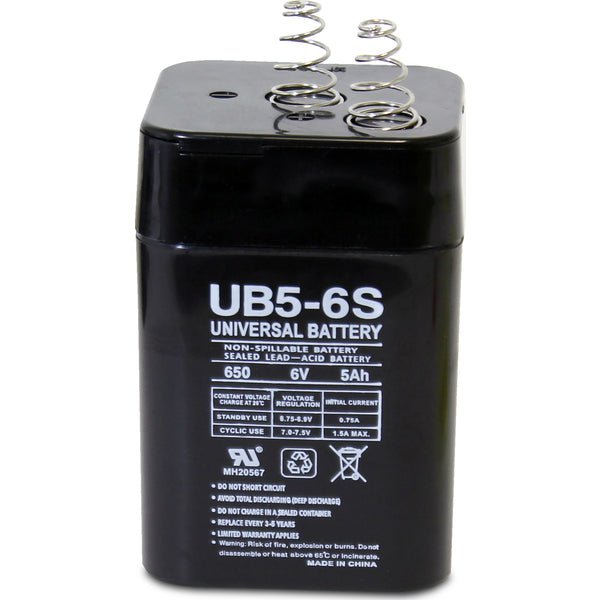 BW 6V 5Ah Rechargeable Spring Top Lantern Battery - Power Source for Emergency Lights, Camping Lanterns & Outdoor Equipment
