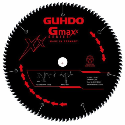 2400.120N10 100 Negative Hook Teeth Carbide Tipped Non-Ferrous Circular Saw Blade - 12 Inch Wood Cutting Blade for Aluminum, Plastic & PVC - Perfect for DIY Projects & Professional Woodworking