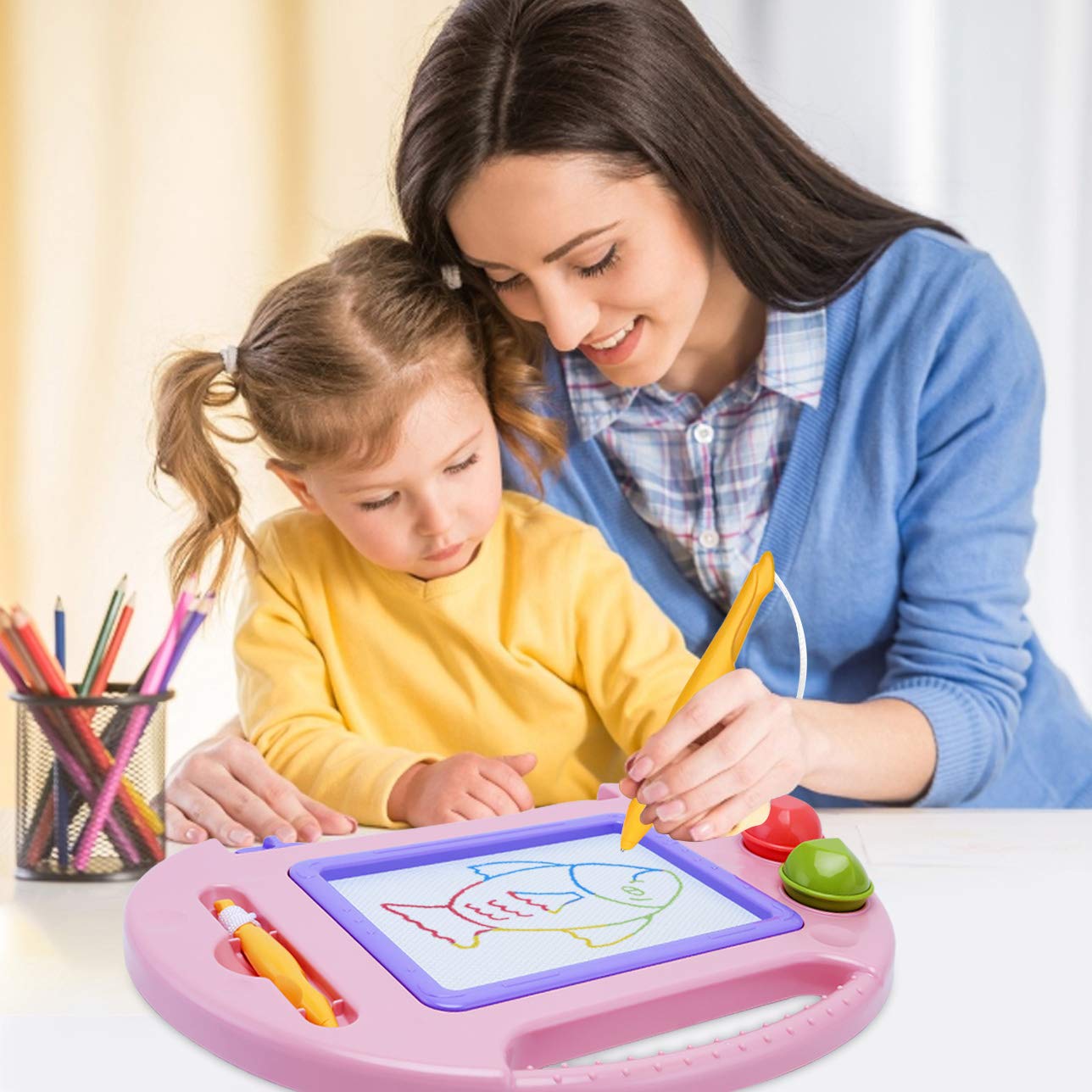 **Magnetic Drawing Doodle Board for Toddlers - Educational Learning Toys for 1, 2, 3 Year Old Boys & Girls | Perfect Birthday & Easter Gift | Creative Arts & Crafts for Kids | Ideal for Home, Travel & Preschool Play**