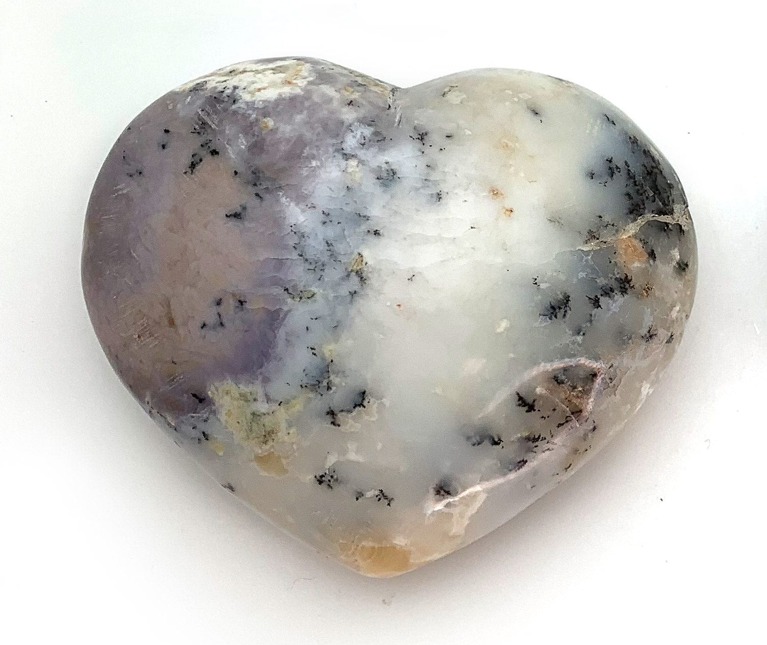 Natural Agate Dendrite Heart Pendant - Healing Crystal Jewelry for Meditation, Energy Balancing & Spiritual Gifts