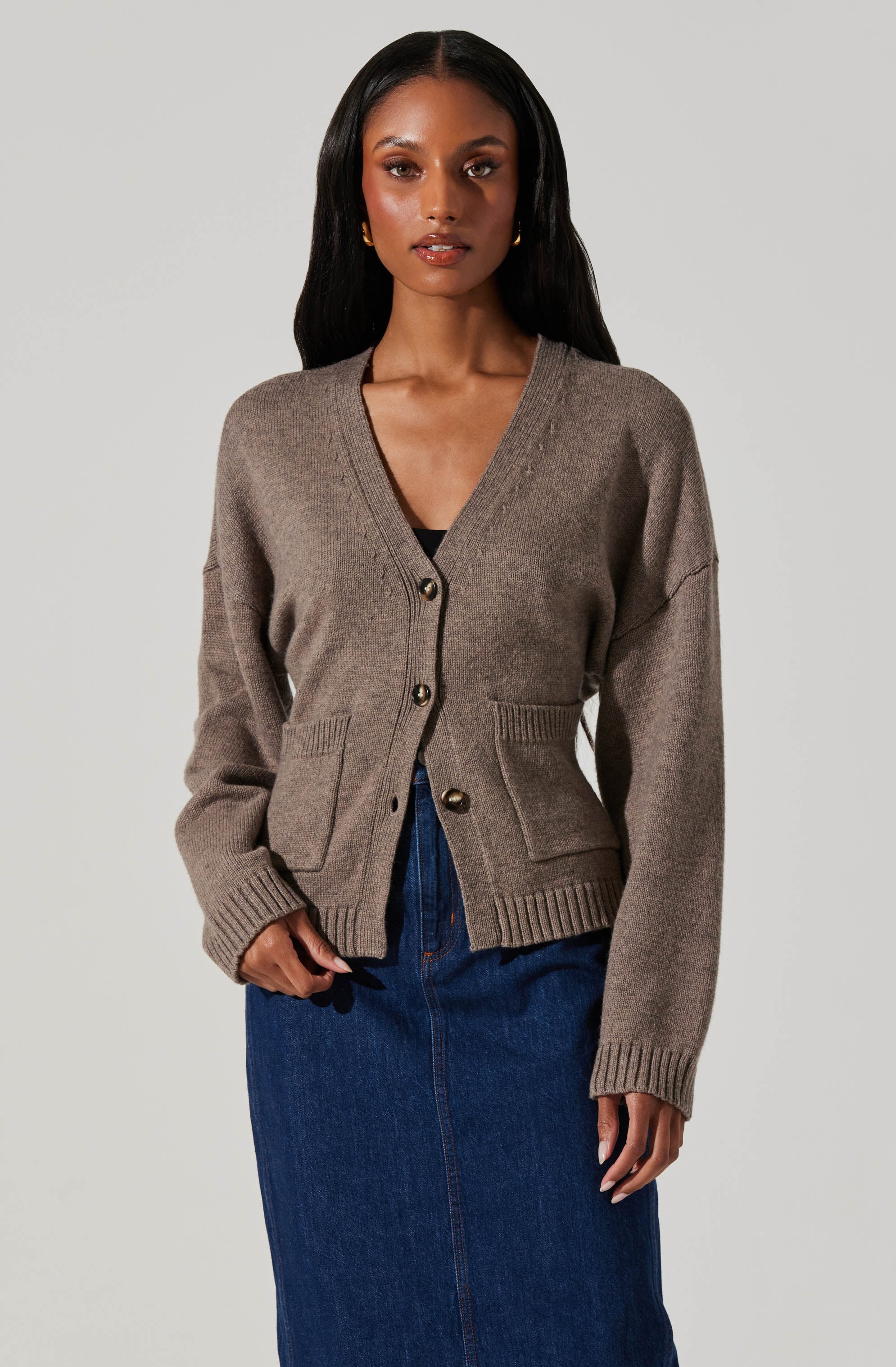 Saffi V Neck Cardigan for Women - Soft Lightweight Knit Sweater | Perfect for Office, Date Night & Fall Layering