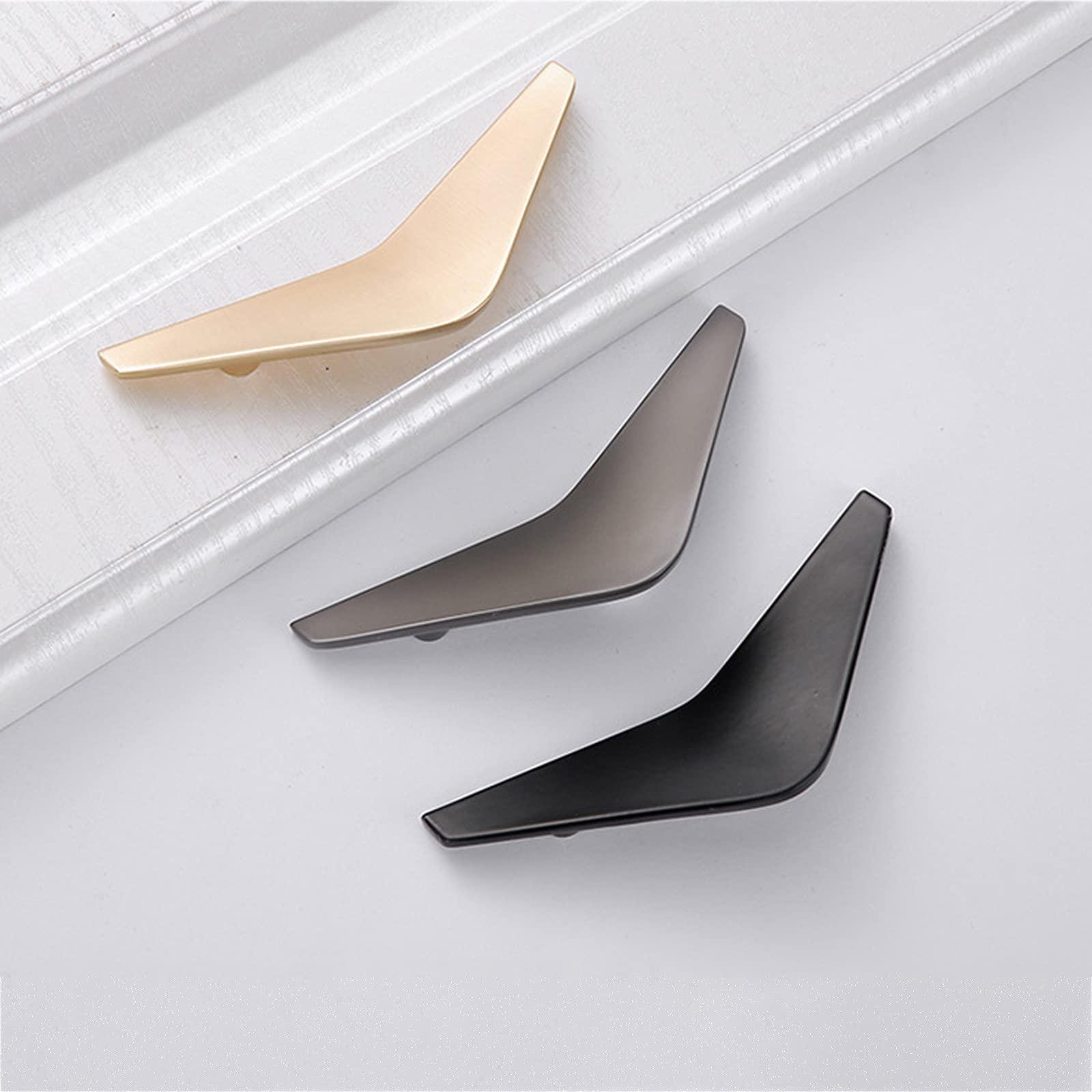 Modern Black Triangle Cabinet Handles with Screws - Kitchen, Bathroom, Wardrobe & Furniture Drawer Pulls for Cabinets, Lockers & Wine Bars - Durable & Stylish Hardware for Home & Office Organization