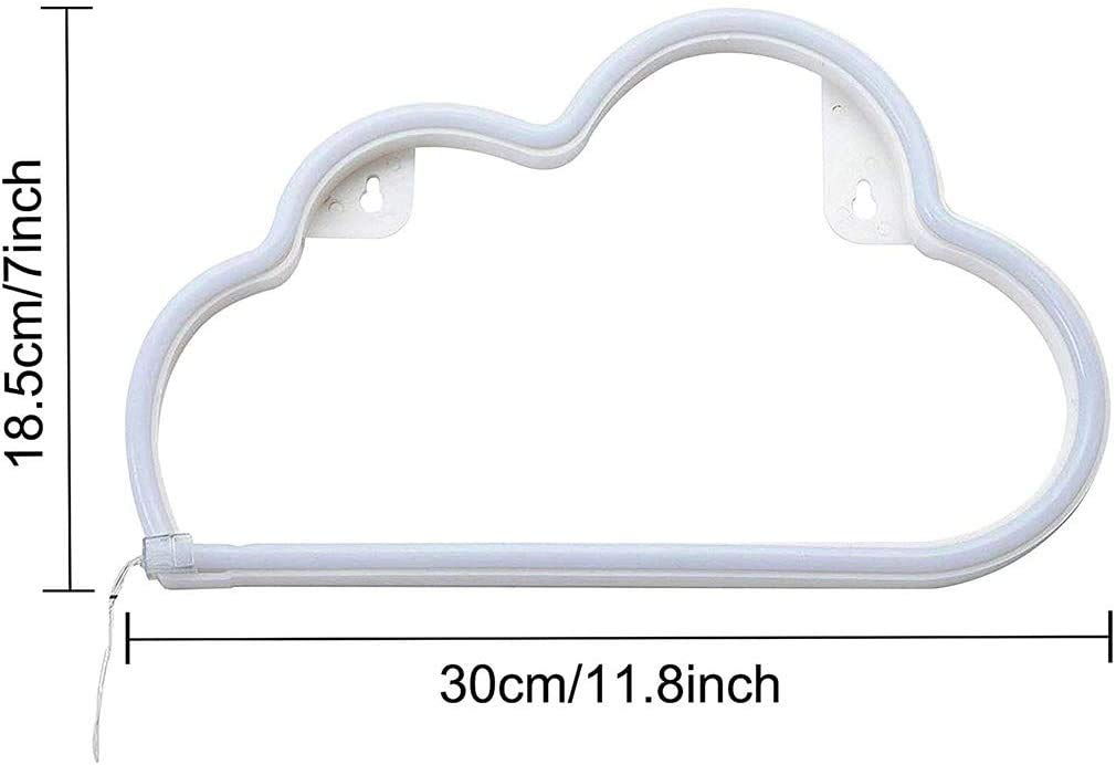 Cloud Neon Light Sign - Battery & USB Powered Wall Decor for Bedroom, Living Room, Party | Blue LED Night Light for Kids Room, Christmas & Birthday Gift - Perfect for Home Decor, Nursery Lighting & Special Occasions