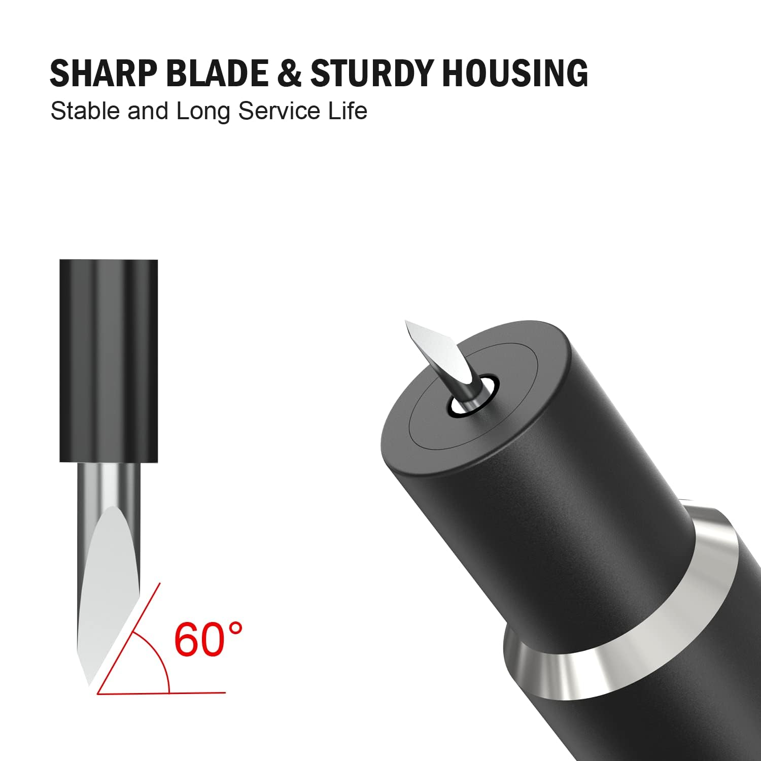 Deep Point Blade & Housing for Cricut Maker 3/Maker/Explore 3/Air 2/Air/One - Black - Premium Cutting Tool for Thick Materials Like Craft Foam, Chipboard, Leather, Vinyl - Perfect for DIY Crafts, Scrapbooking & Home Decor Projects