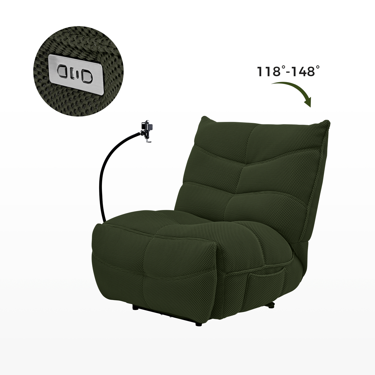 Linx Recliner Chair with Wireless Charging & USB Ports - Perfect for Living Room, Home Theater & Office Relaxation
