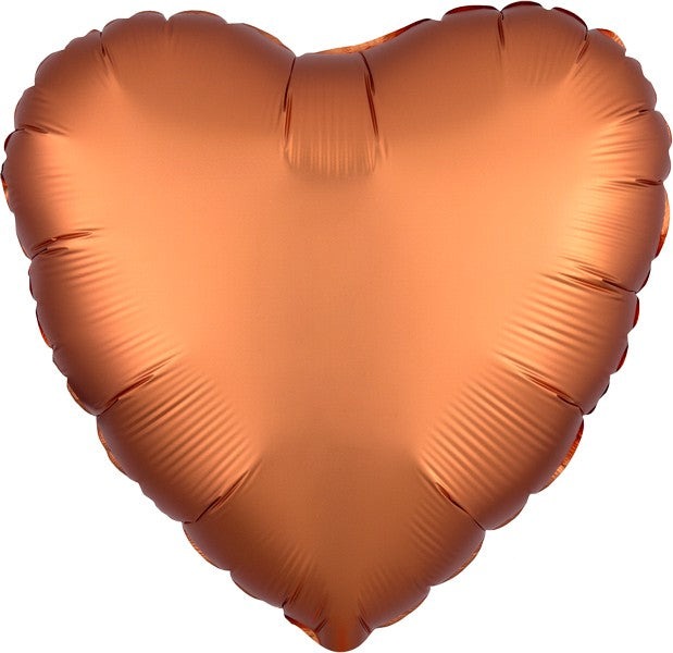 45cm Standard HX Satin Luxe Amber Heart Balloon - Elegant Party Decor for Weddings, Birthdays & Anniversary Celebrations