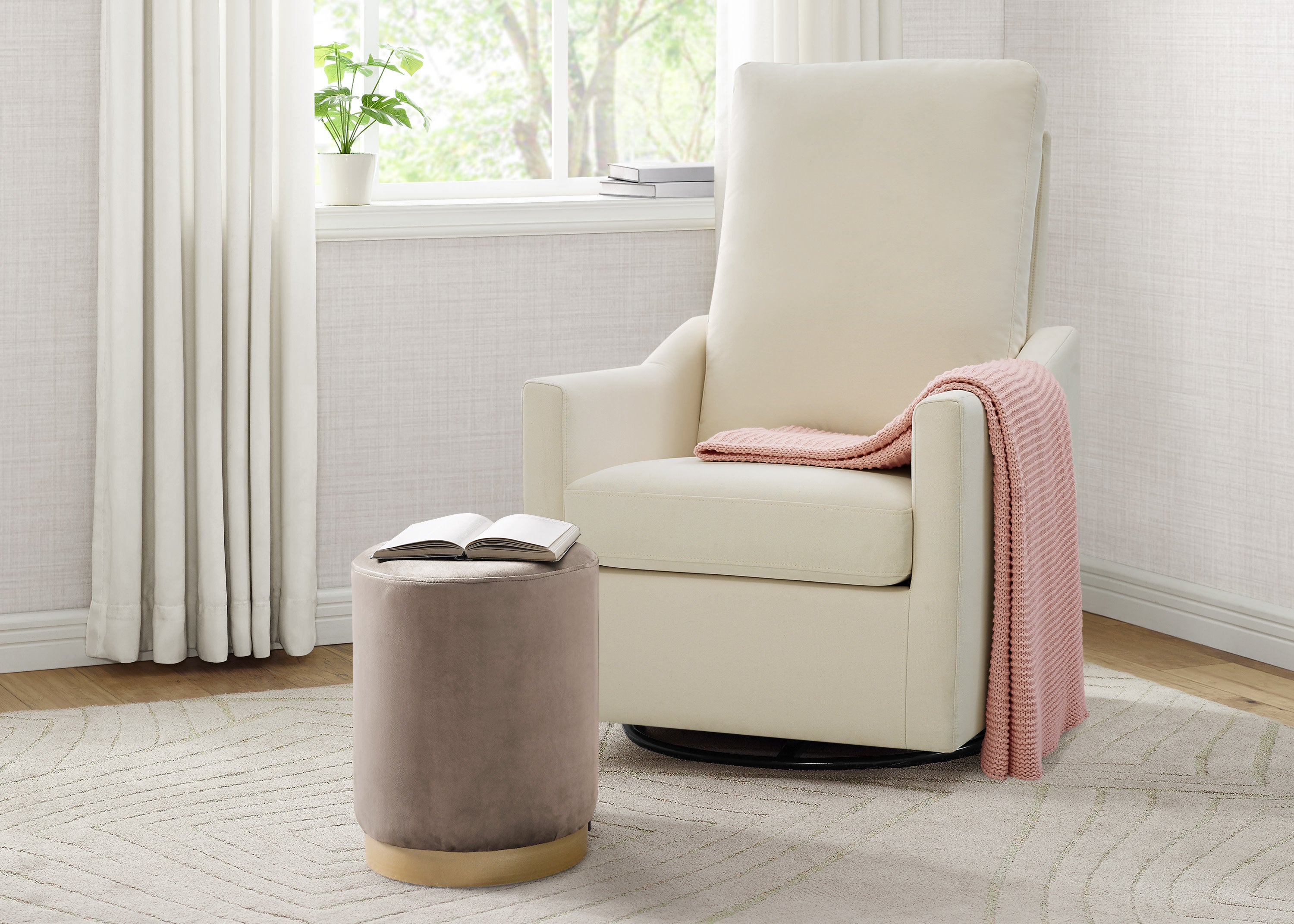 Andie Nursery Glider Swivel Chair - Stain Resistant LiveSmart Fabric - Comfortable Rocking Chair for Breastfeeding & Baby Nursery - Perfect for Nursing, Reading & Relaxing with Your Newborn