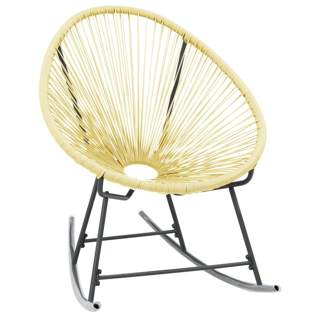 vidaXL Outdoor Acapulco Chair - Beige Poly Rattan Patio Furniture - Weatherproof, Durable & Easy to Clean - Perfect for Poolside, Garden or Backyard Relaxation