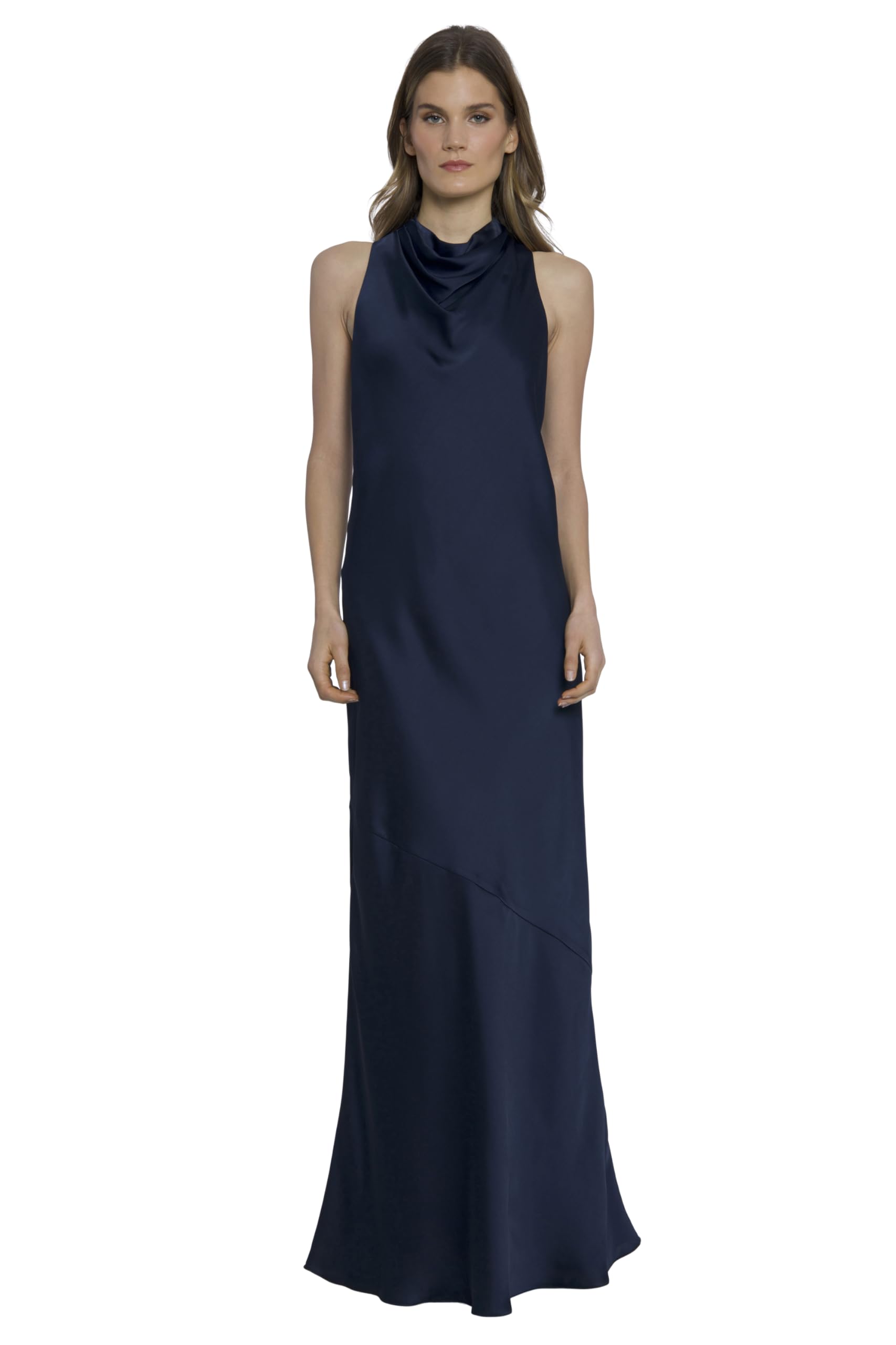 Maggy London Women's High Neck Floor Length Fit & Flare Halter Formal Dress - Elegant Evening Gown for Prom, Wedding & Special Occasions