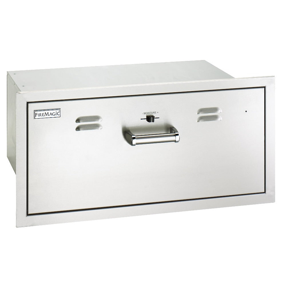 Fire Magic Flush Mounted Electric Warming Drawer - Premium Stainless Steel Food Warmer for Kitchens & Restaurants | Keep Meals Warm & Ready to Serve | Perfect for Entertaining, Buffets & Holiday Gatherings