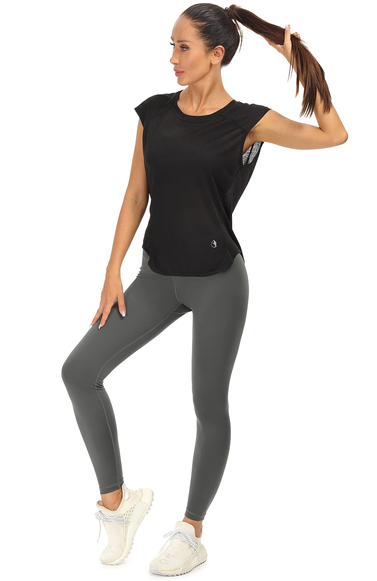 Icyzone Women's Workout T-Shirt - Breathable Fitness Top for Gym, Yoga, Running & Exercise | Cap Sleeve Activewear for Women | Perfect for Workouts, Yoga Classes & Outdoor Activities