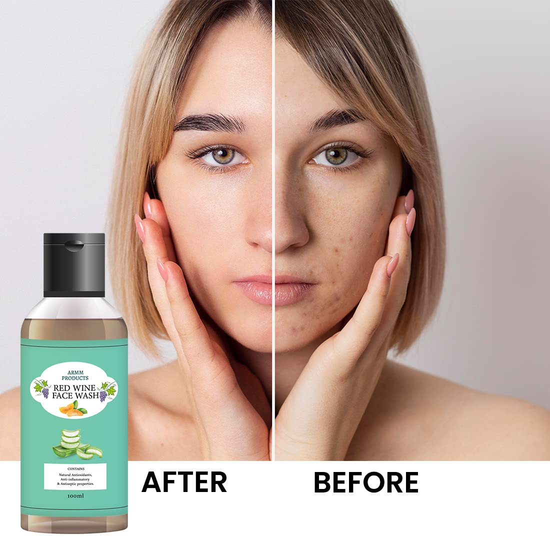 ARMM Anti-Aging Red Wine Facial Cleanser - Exfoliating & Nourishing Daily Face Wash for Men & Women | 100ml (Pack of 2) | Perfect for Morning & Night Skincare Routine
