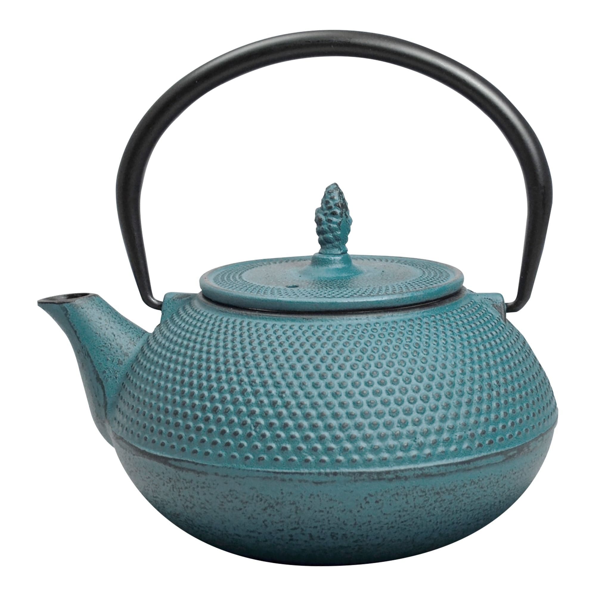 Arare 40 oz Cast Iron Teapot with Trivet - Japanese Style Teal Blue Iron Teapot for Loose Leaf Tea, Perfect for Home, Office & Tea Ceremonies