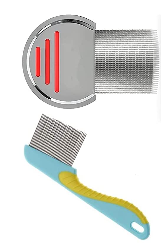 ELITEWAVE Stainless Steel Lice Comb for Women & Kids - Fine Tooth Nit & Egg Removal Comb - Effective Head Lice Treatment for Scalp Care - Perfect for Home, School & Travel Use