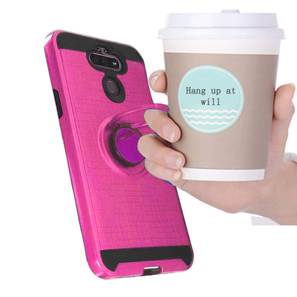 LG Phoenix 5 / Risio 4 / Aristo 5 / Fortune 3 / Tribute Monarch Phone Case with Tempered Glass Screen Protector & Car Mount - Shock Absorbing MatteRing Pink Cover for Everyday Protection & On-the-Go Convenience