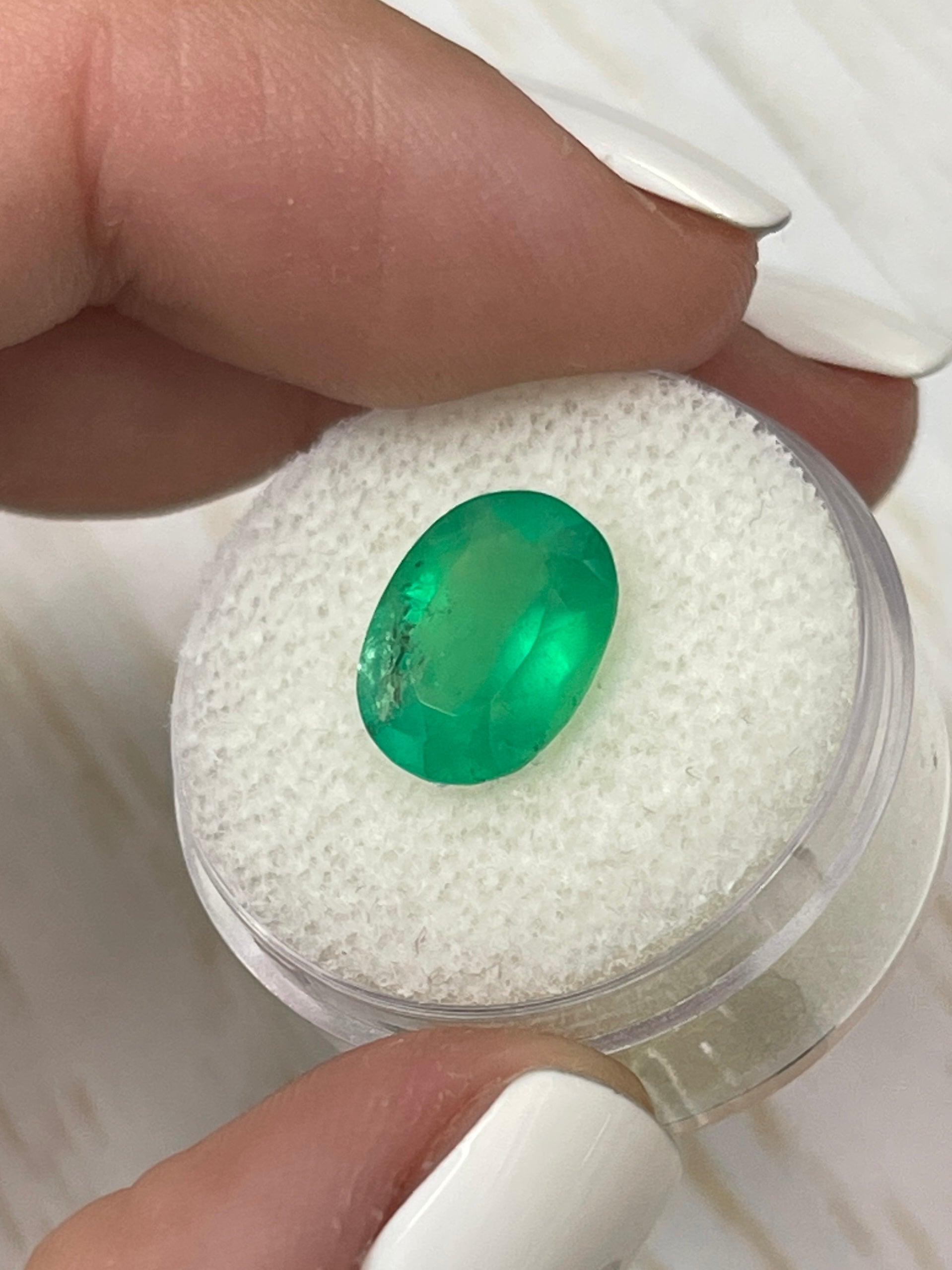 3.46 Carat Neon Green Natural Loose Colombian Emerald Oval Cut Gemstone for Jewelry Making & Engagement Rings | High-Quality Loose Emerald for Necklaces, Earrings & Custom Designs
